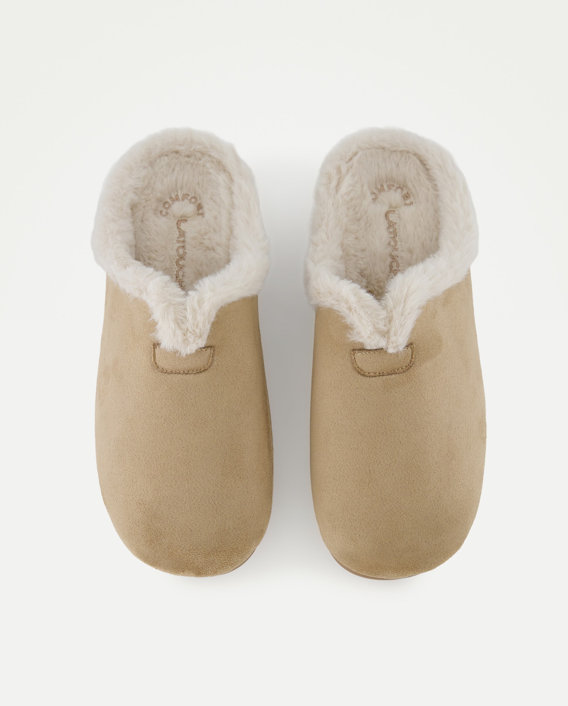 Zapatilla de casa de mujer abierta pelo - LT Comfort - Beige Beige-4