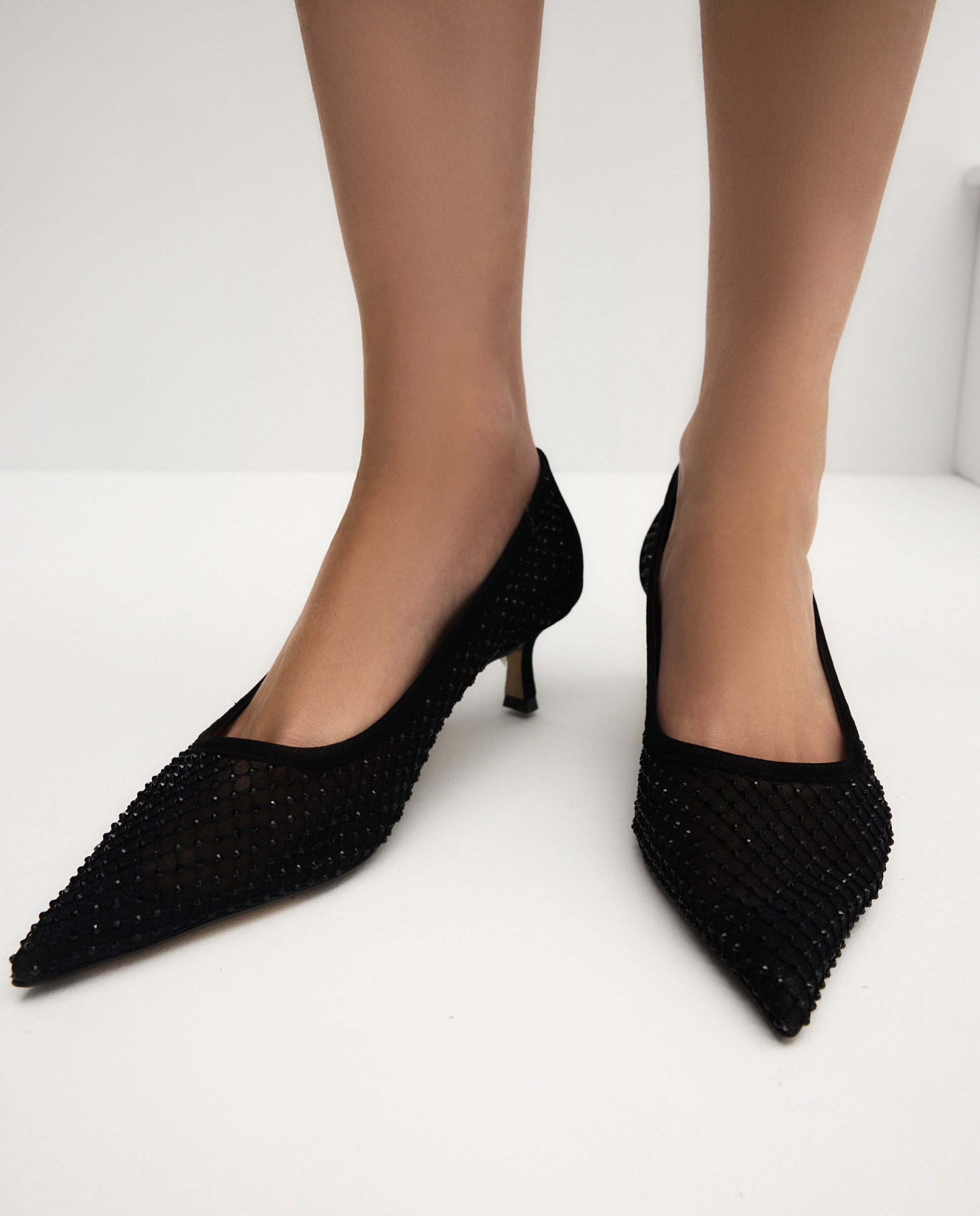 Sapatos de Salto com Brilho Preto-6