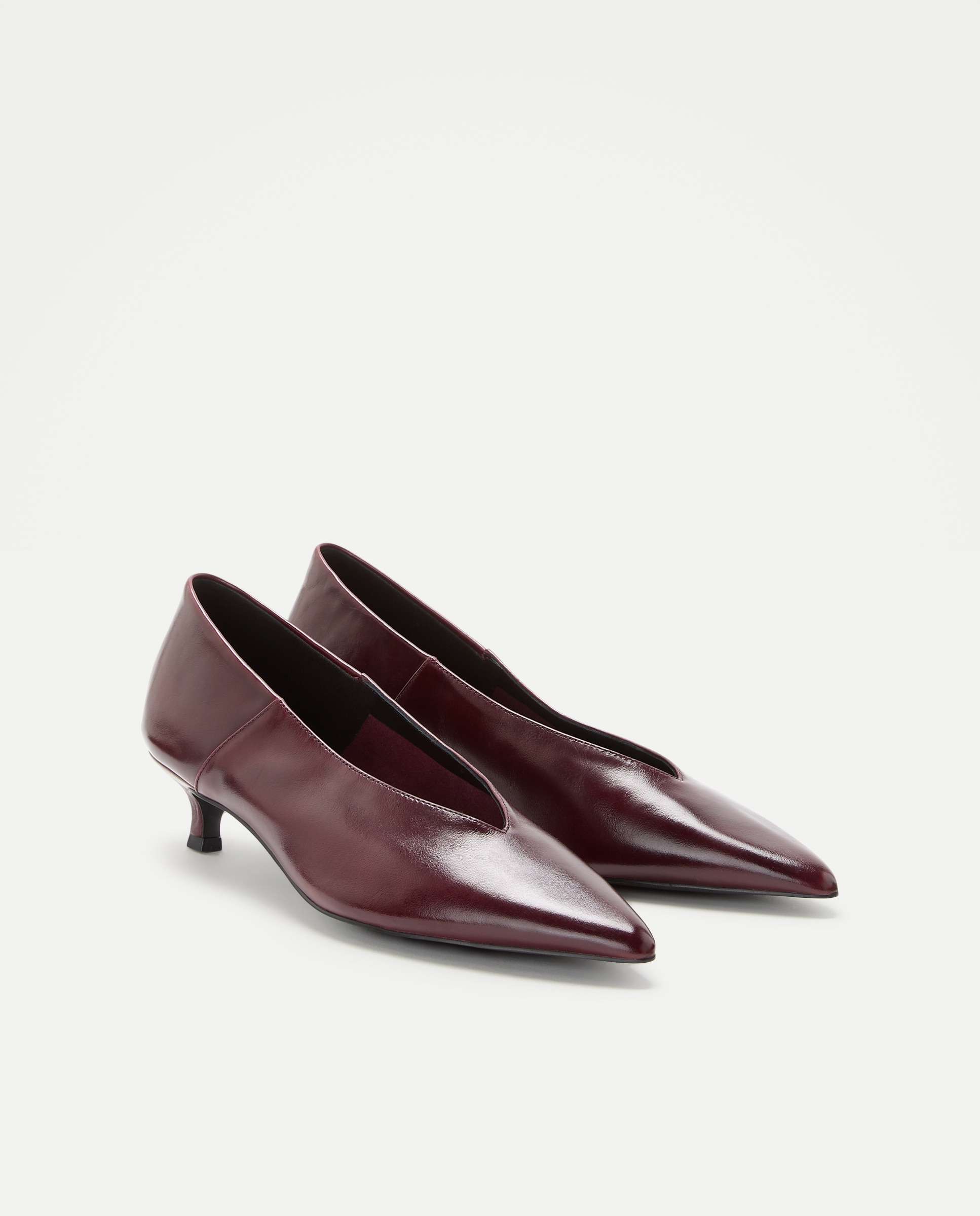 Sapatos de Salto com Tacão Oco Bordeaux-2