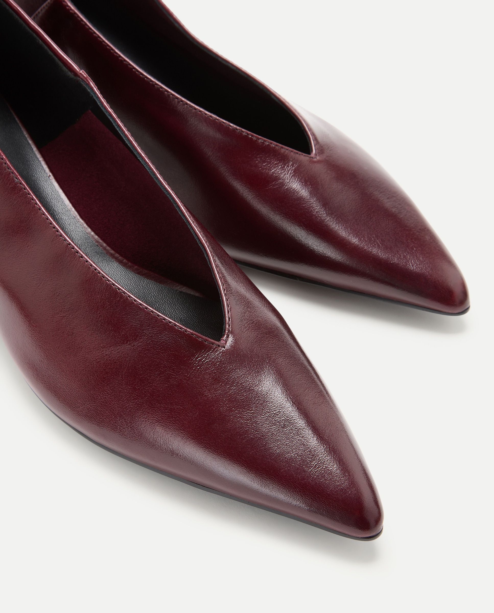 Sapatos de Salto com Tacão Oco Bordeaux-5