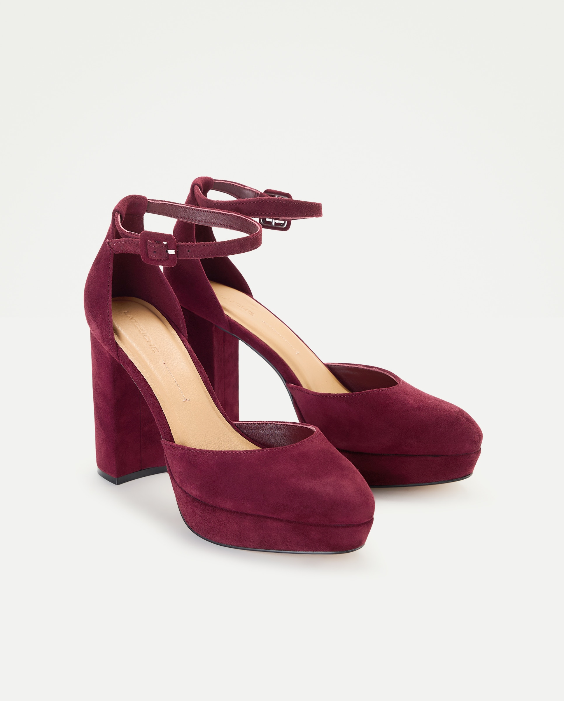 Zapato de mujer con tacón plataforma - Latouche - Burdeos Burdeos-2