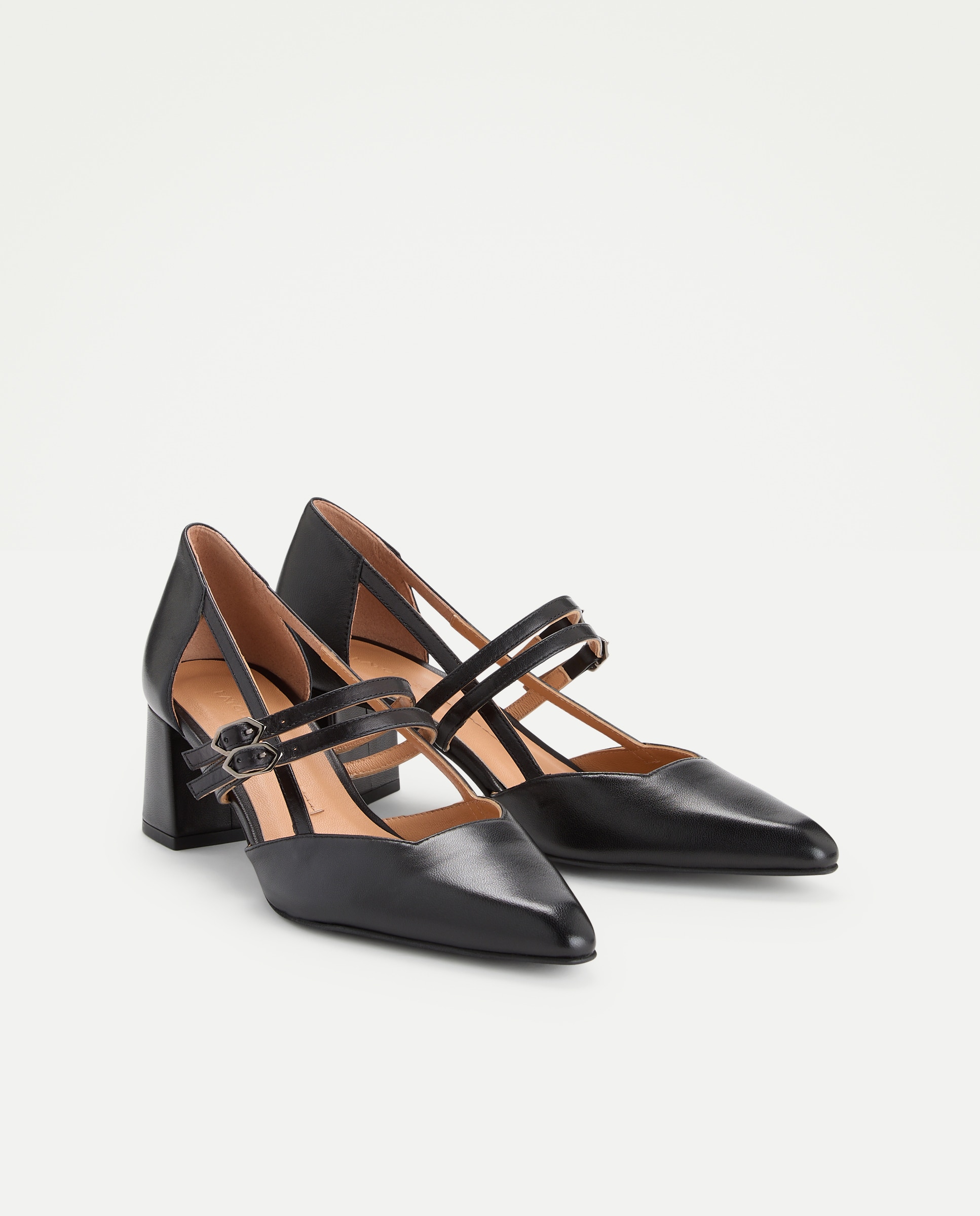 Sapatos de Salto com Fivela Dupla Preto-2