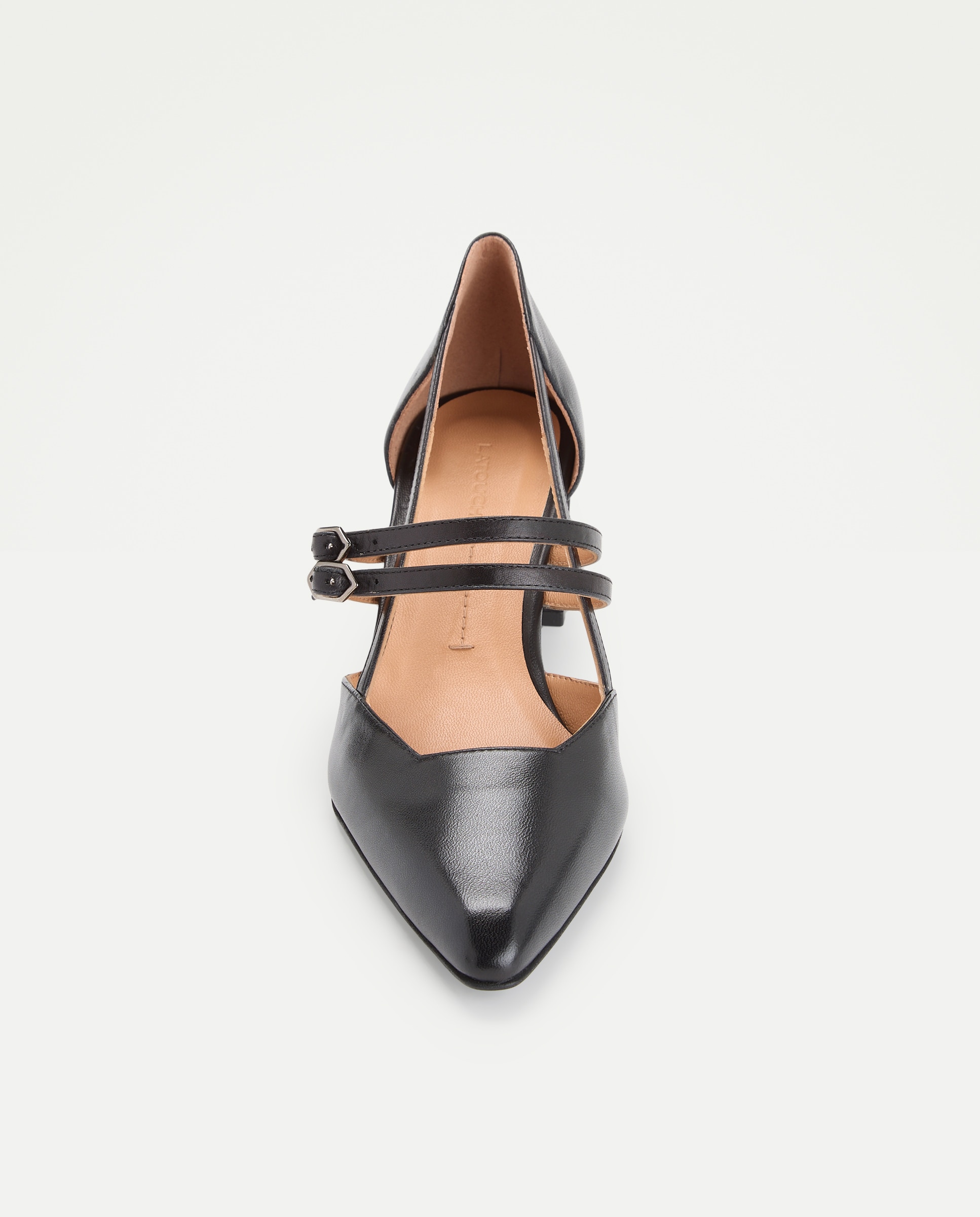 Sapatos de Salto com Fivela Dupla Preto-4