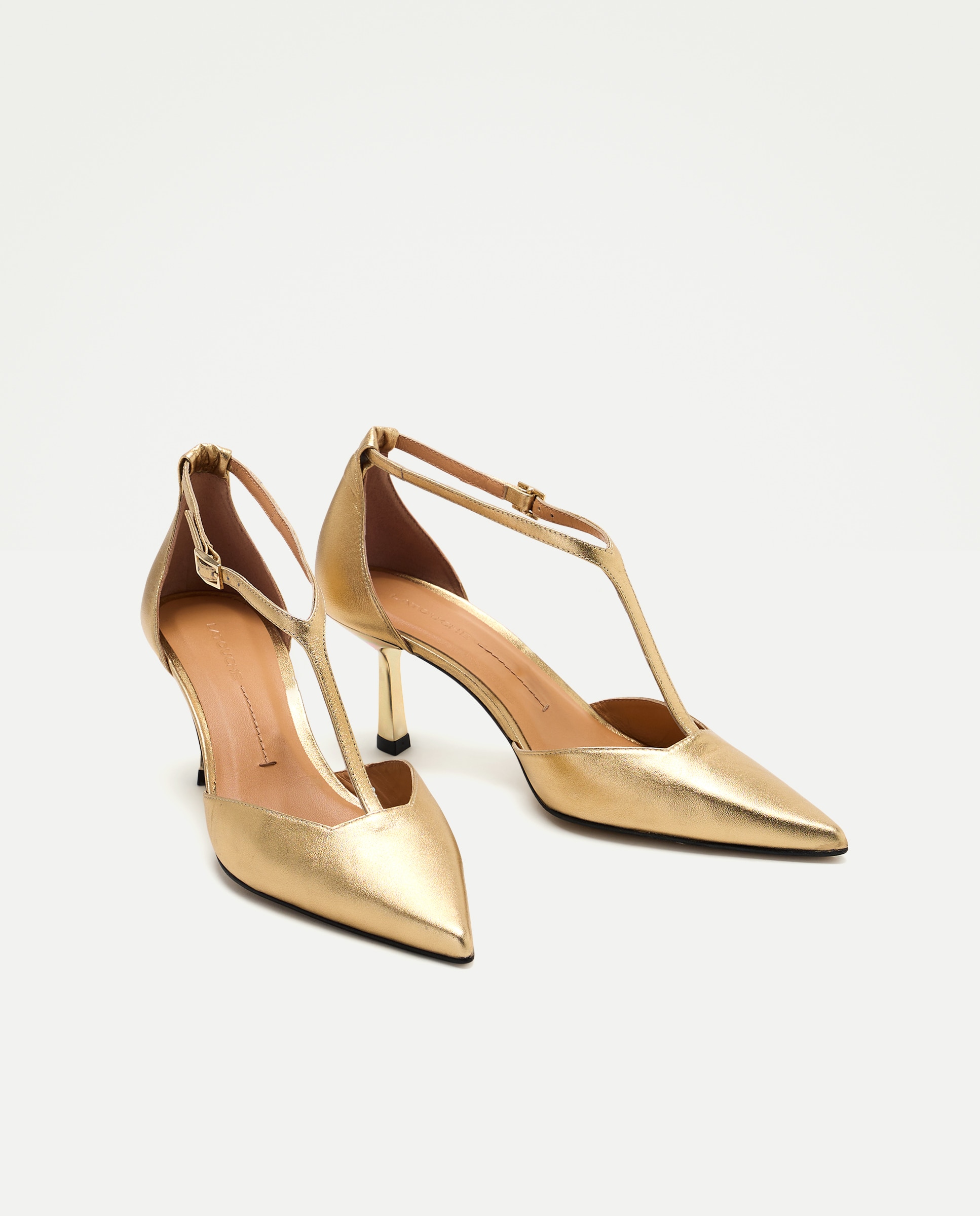 Sapatos de Salto em T 390 Ouro-2