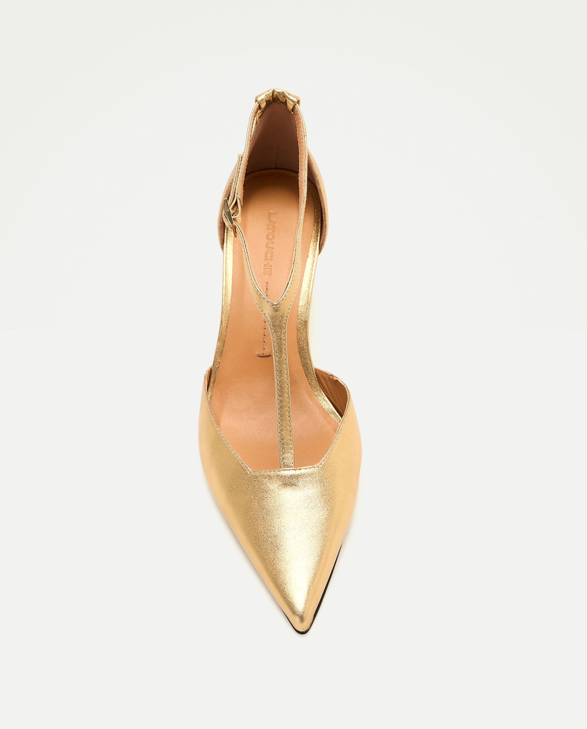 Sapatos de Salto em T 390 Ouro-4