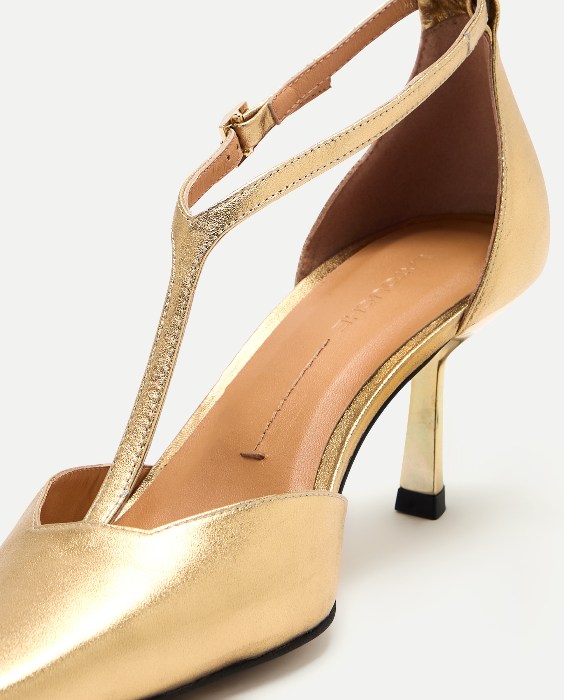 Sapatos de Salto em T 390 Ouro-5