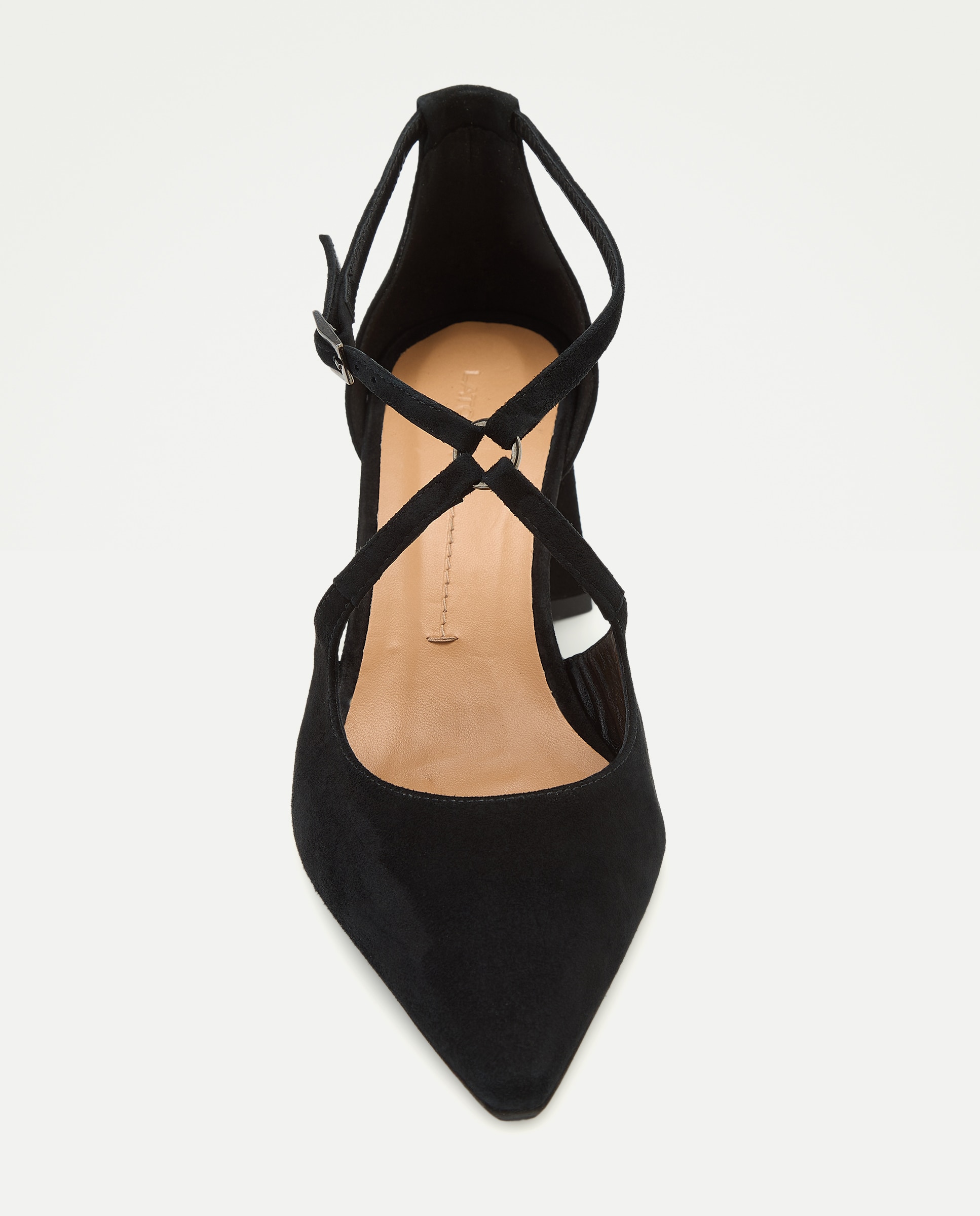 Sapatos de Salto com Peça Metálica Central Preto-4