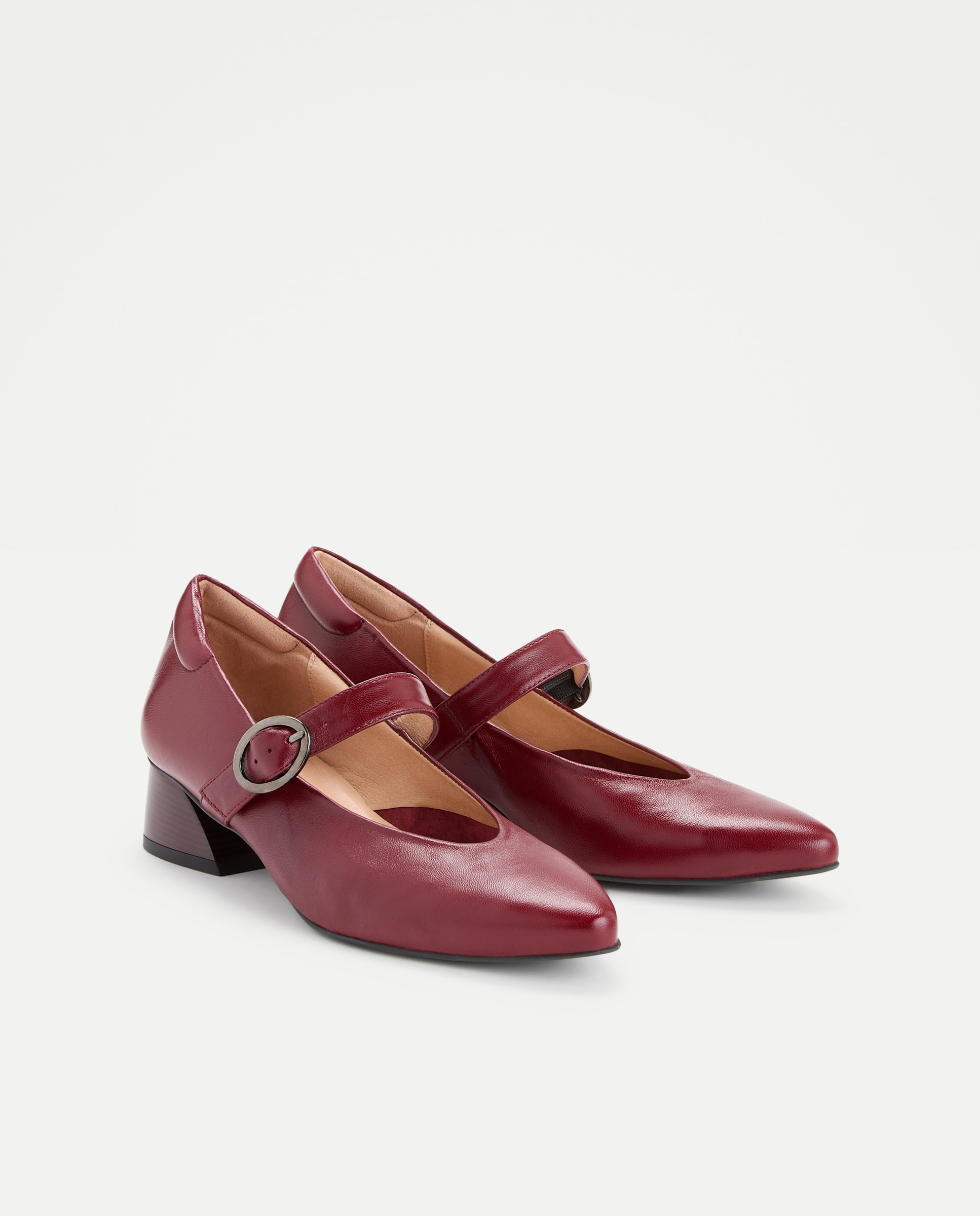 Sapatos de Presilha com Salto Bordeaux-2