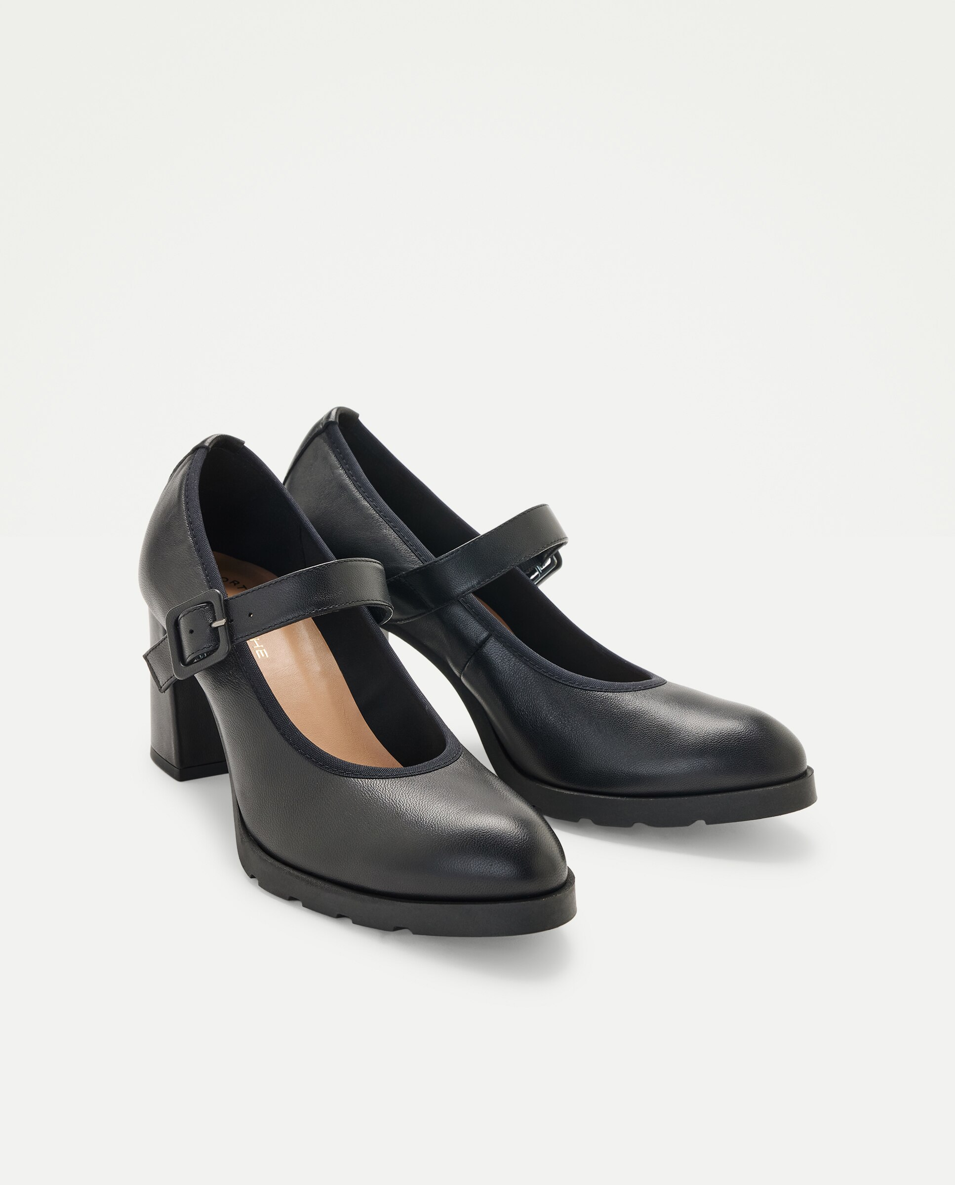 Sapatos de Salto com Elástico e Sola de Borracha Preto-2