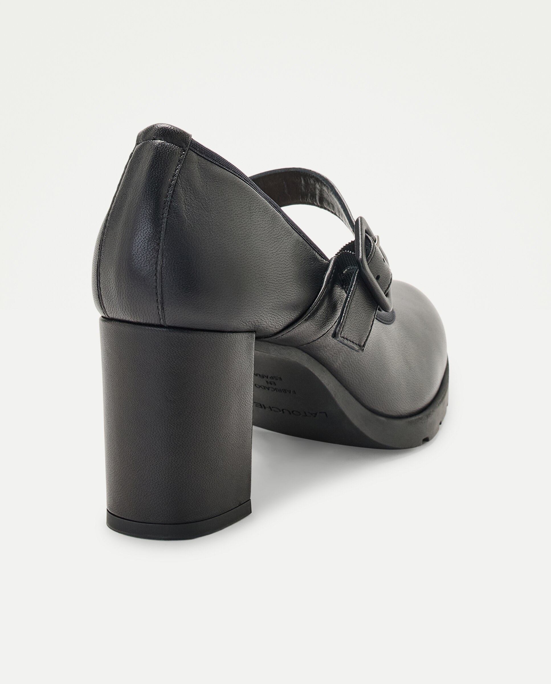 Sapatos de Salto com Elástico e Sola de Borracha Preto-3