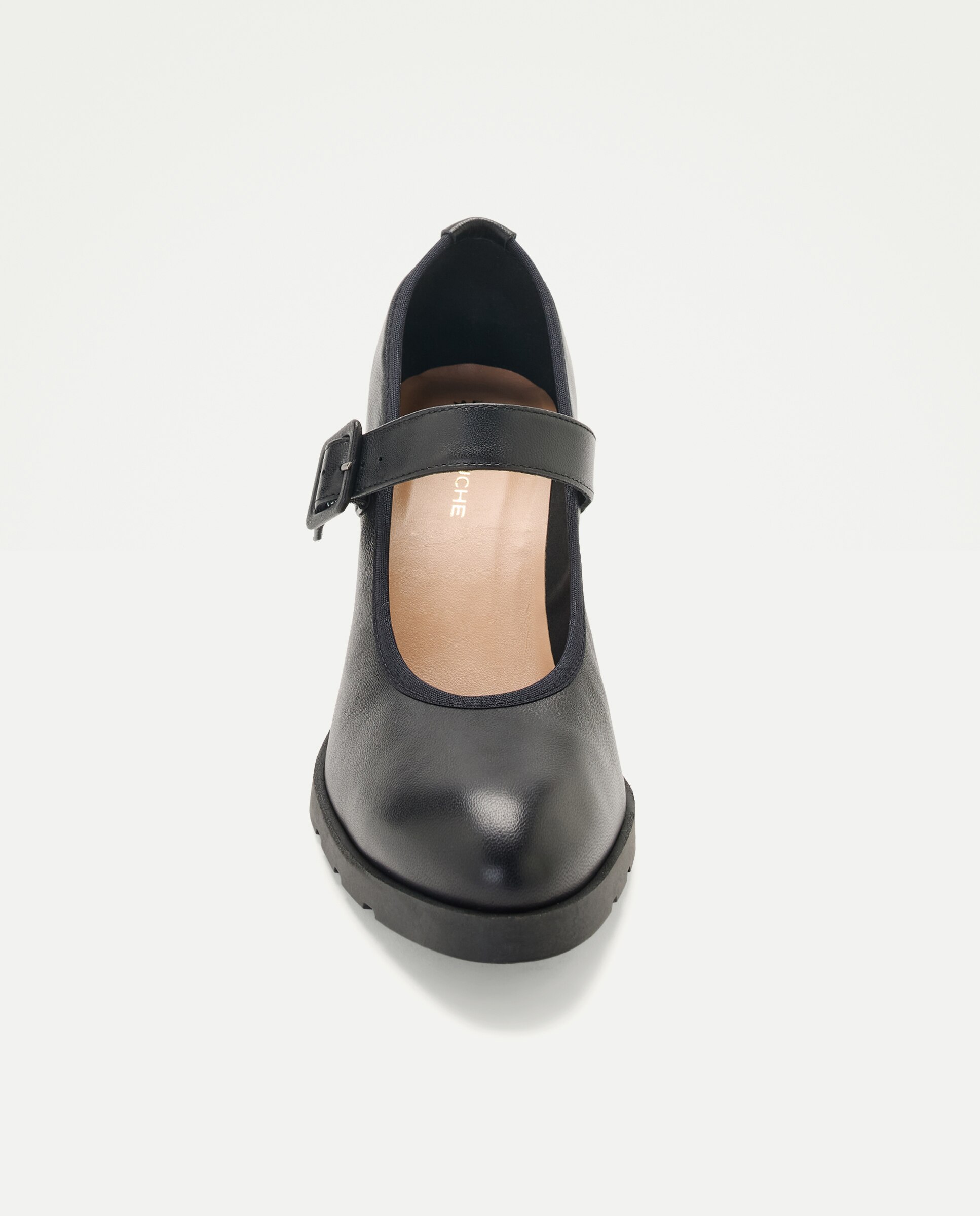 Sapatos de Salto com Elástico e Sola de Borracha Preto-4