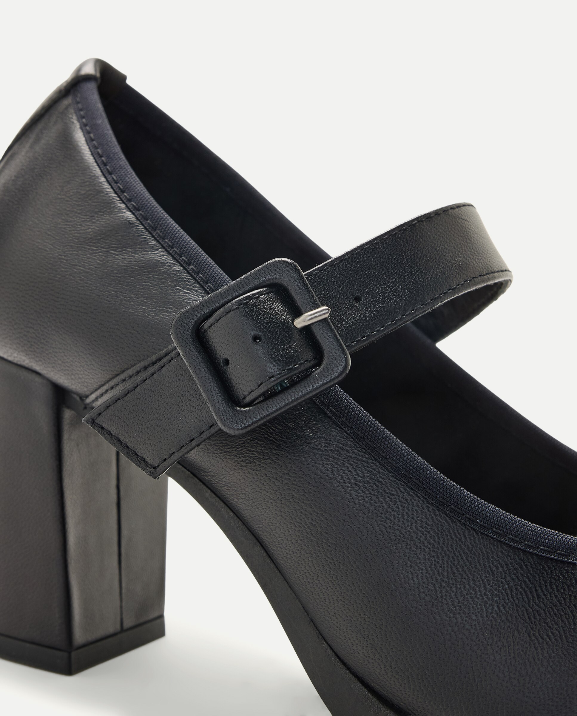 Sapatos de Salto com Elástico e Sola de Borracha Preto-5
