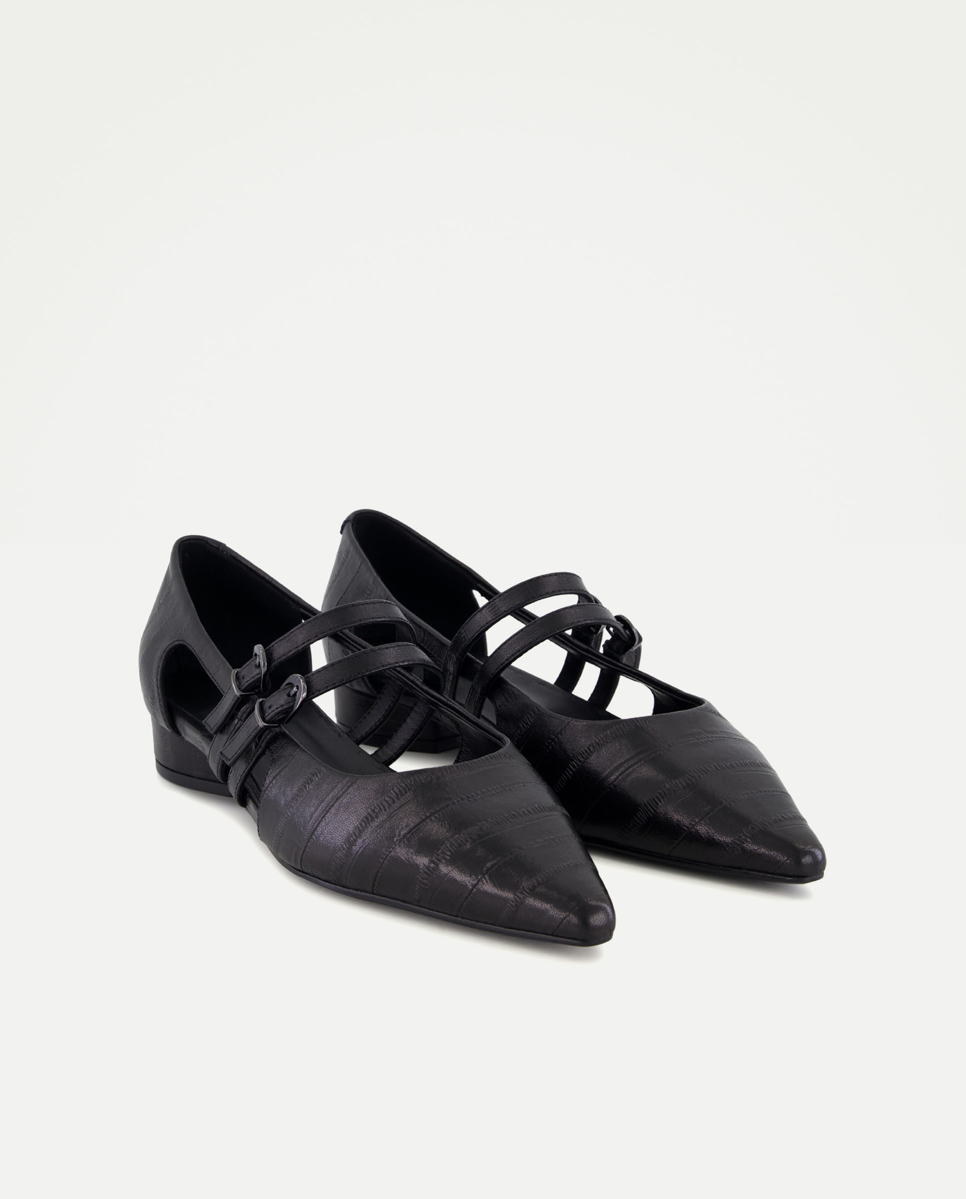 Merceditas planas de mujer con abertura lateral - Latouche - Negro Negro-2