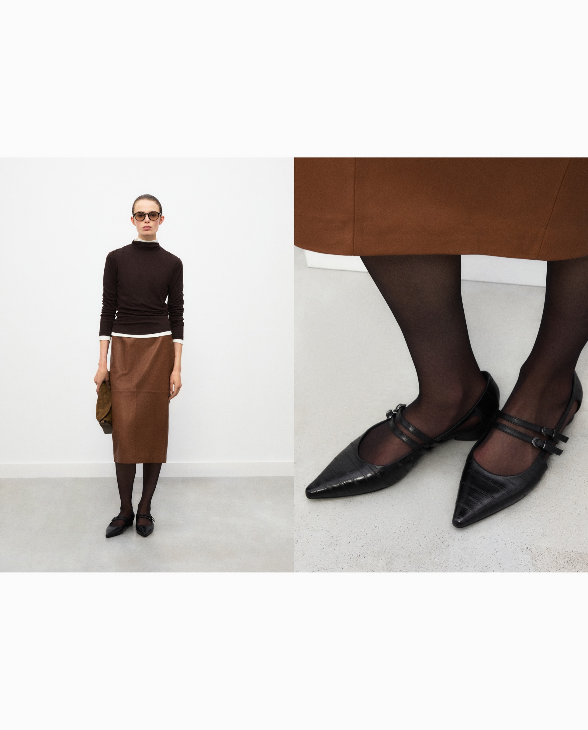 Merceditas planas de mujer con abertura lateral - Latouche - Negro Negro-6