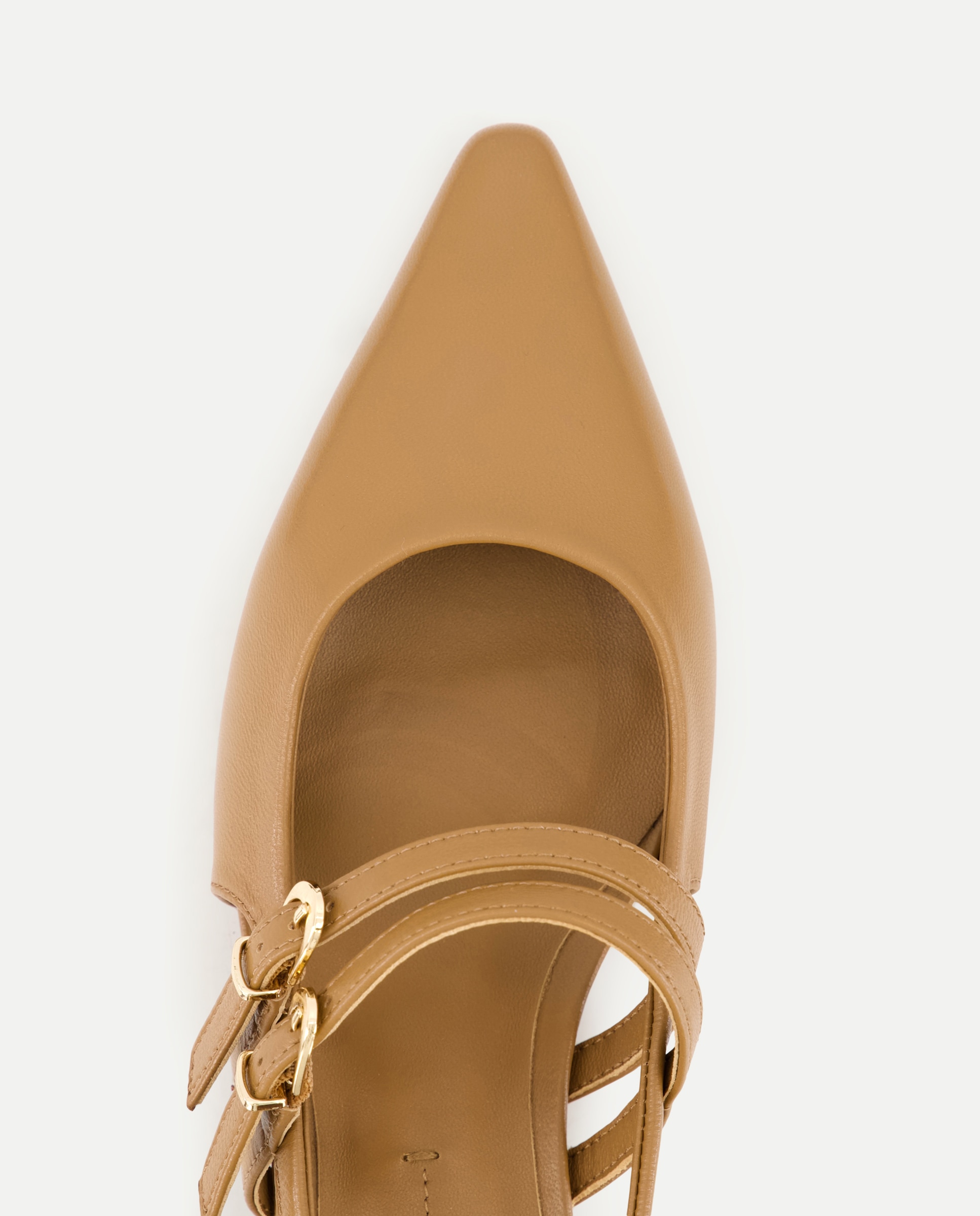 Sapatos de Presilha Rasos com Abertura Lateral 730 Camel-4