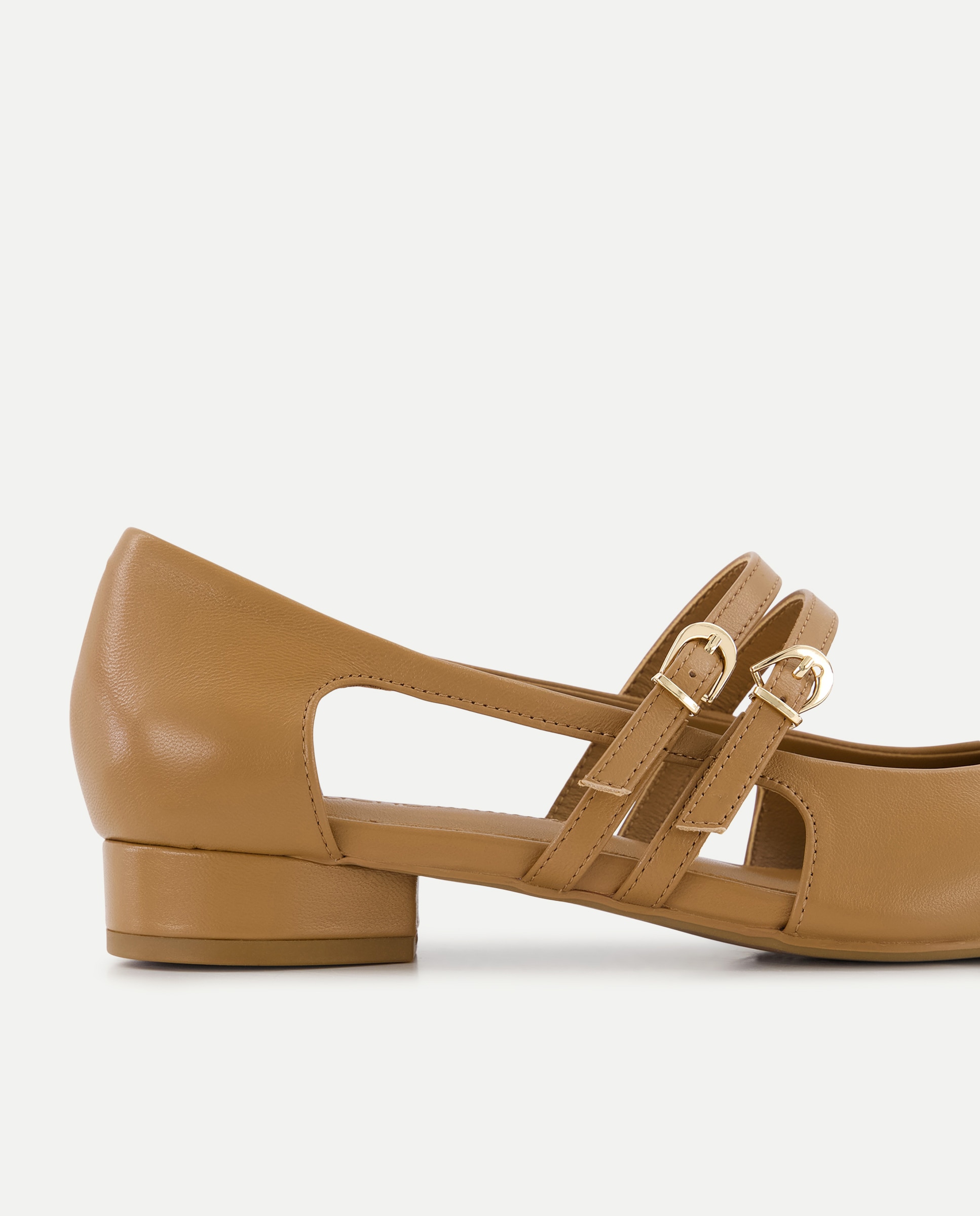 Sapatos de Presilha Rasos com Abertura Lateral 730 Camel-5