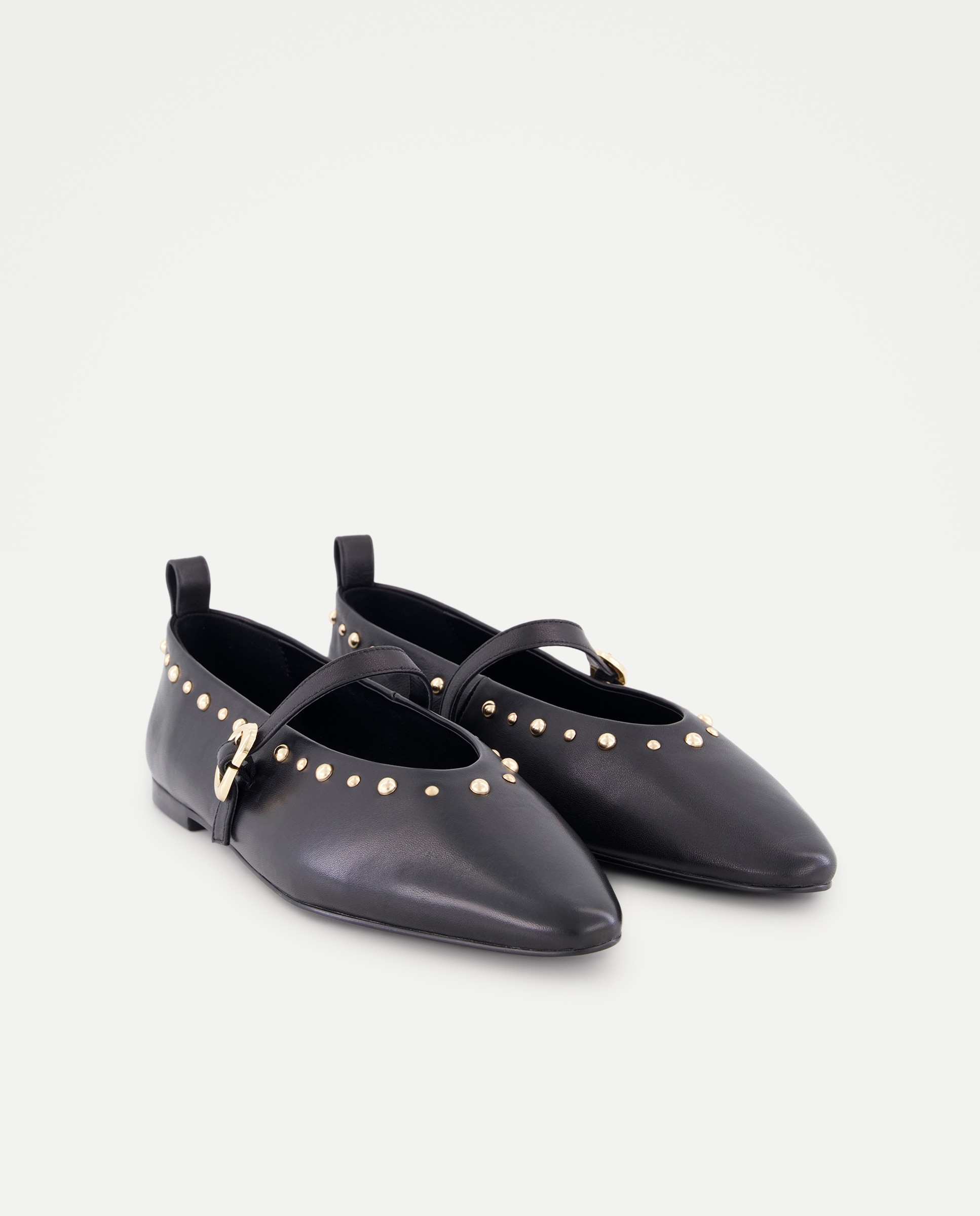Zapato plano, mercedita tachas - Latouche - Negro Negro-2