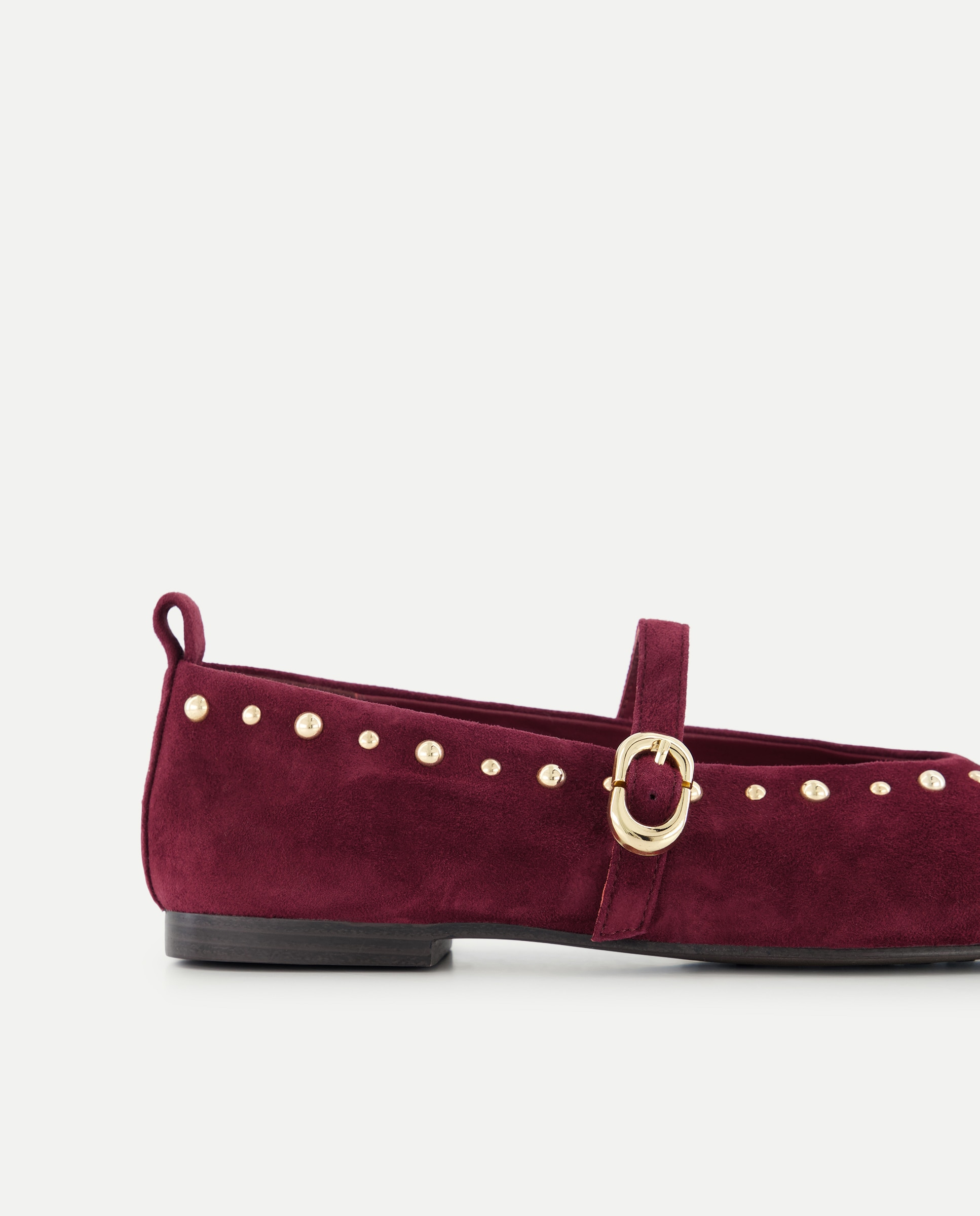 Sapatos Rasos Tipo Sapatos de Presilha com Tachas Bordeaux-5