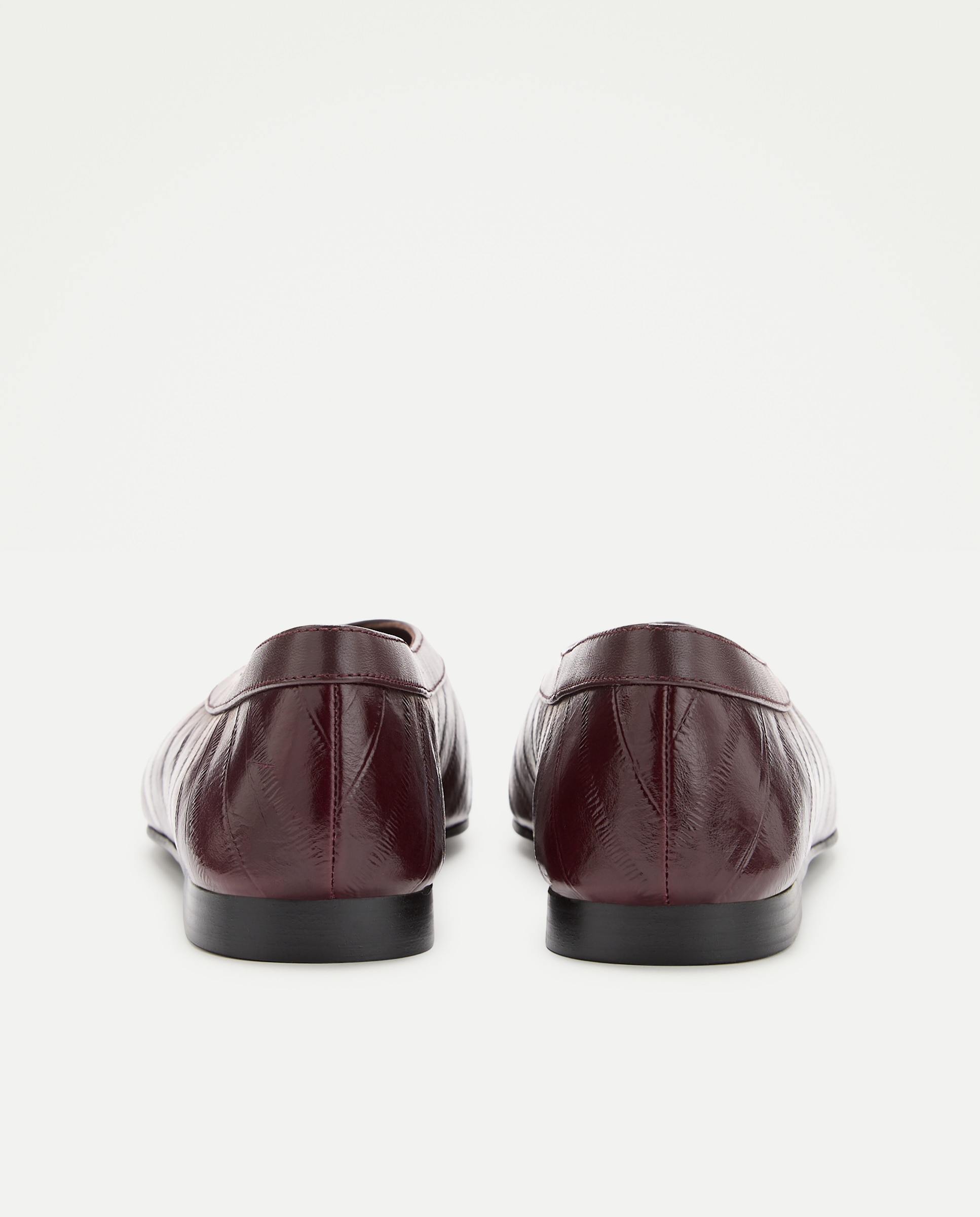 Sapatos Rasos Quadrados Combinados Bordeaux-3