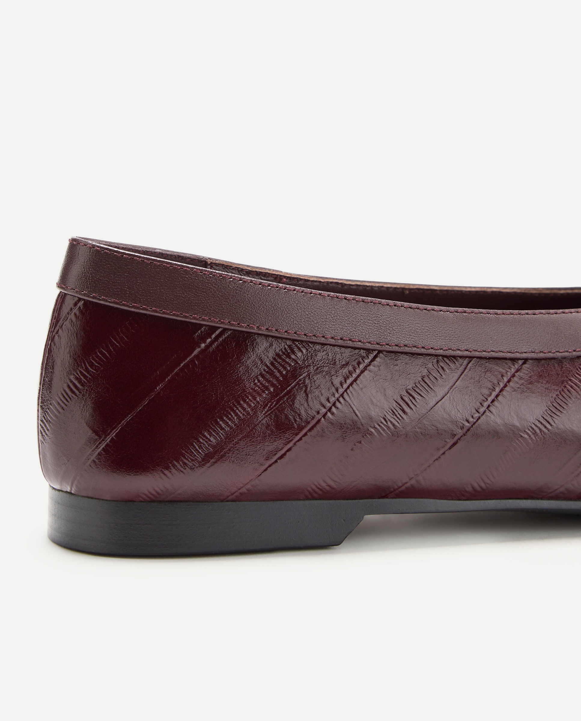 Sapatos Rasos Quadrados Combinados Bordeaux-5