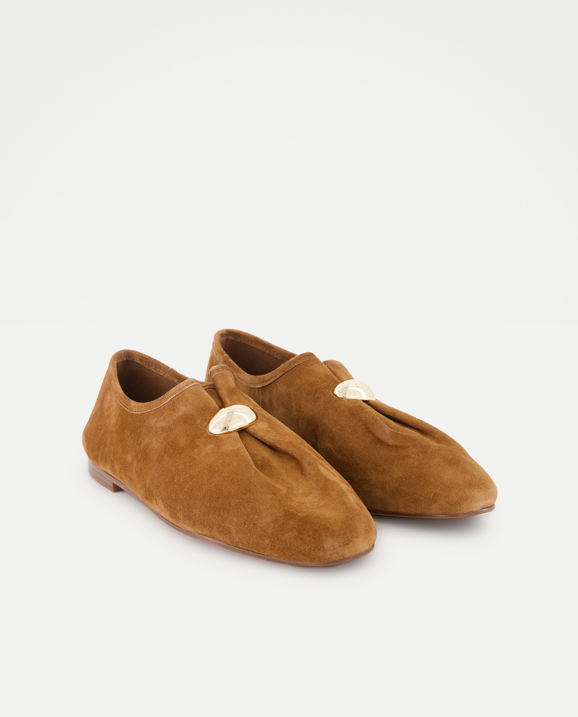 Sapatos Rasos com Detalhe Central 730 Camel-2
