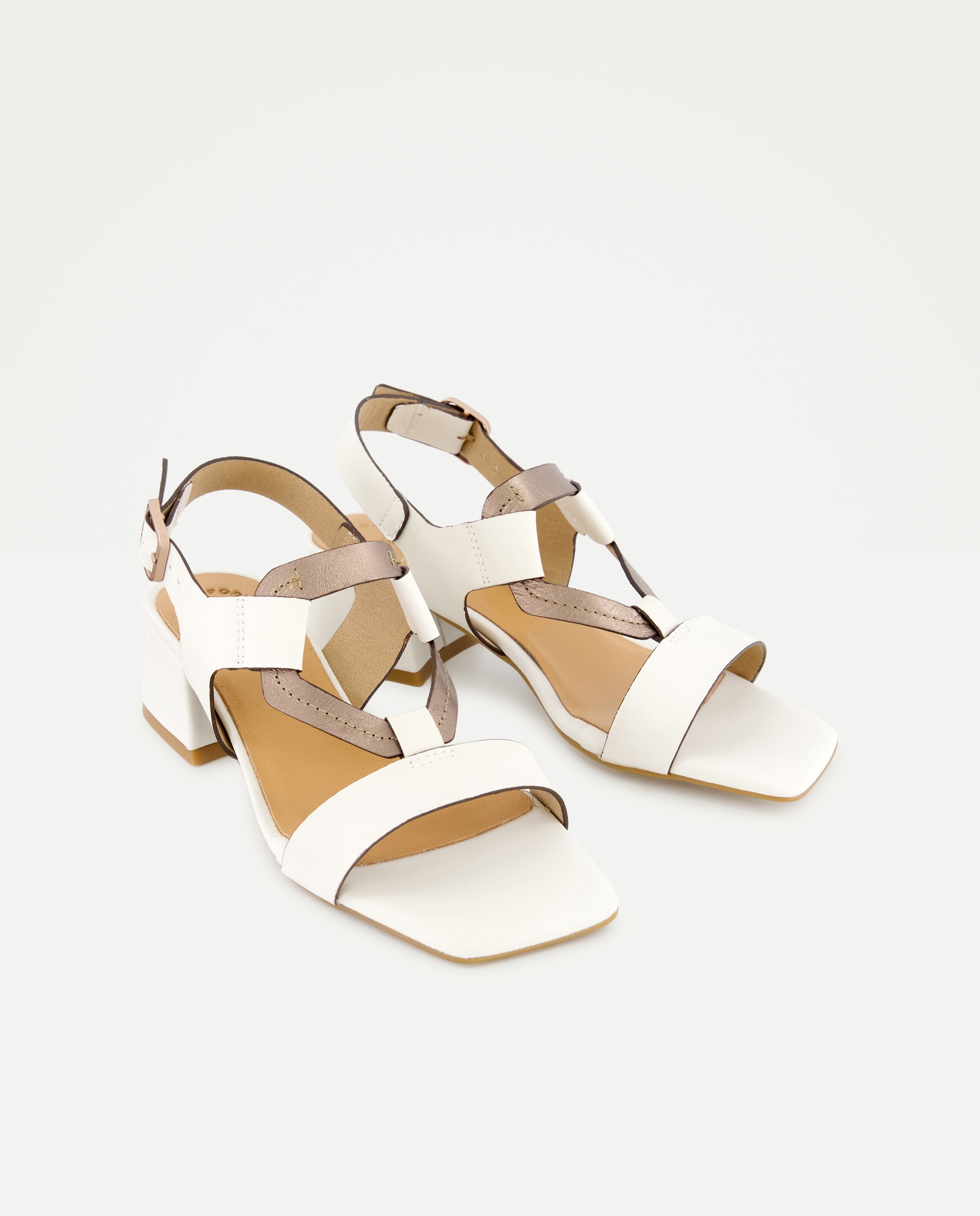 Sandalia de mujer tacón multipieza - LT Comfort - Blanco Blanco-2