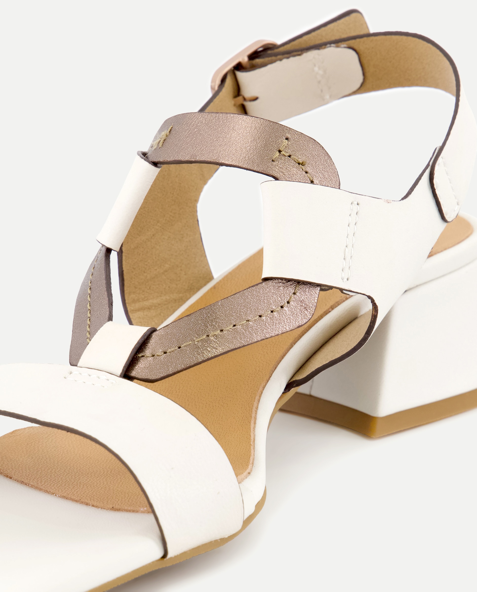 Sandalia de mujer tacón multipieza - LT Comfort - Blanco Blanco-5