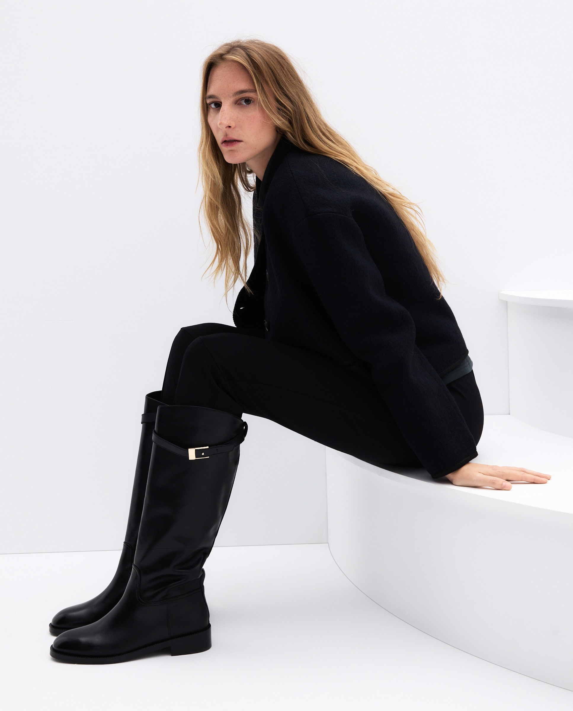 Imagen 5 de Botas planas de mujer estilo amazona - Latouche - Negro Negro