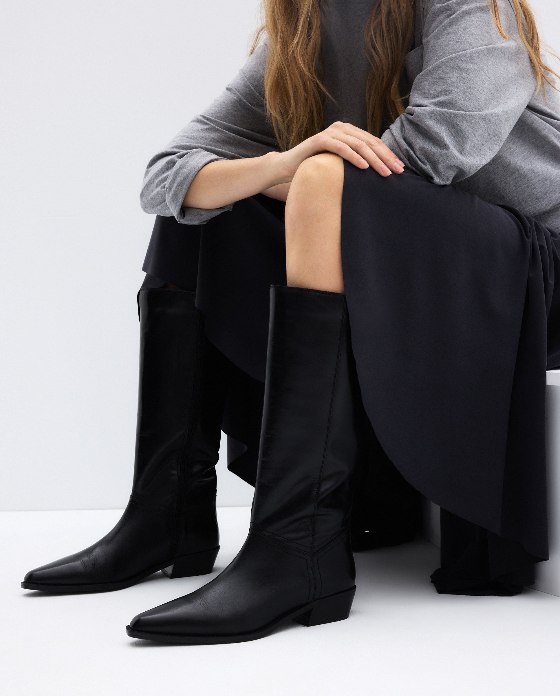 Botas planas de mujer estilo moderno - Latouche - Negro Negro-5