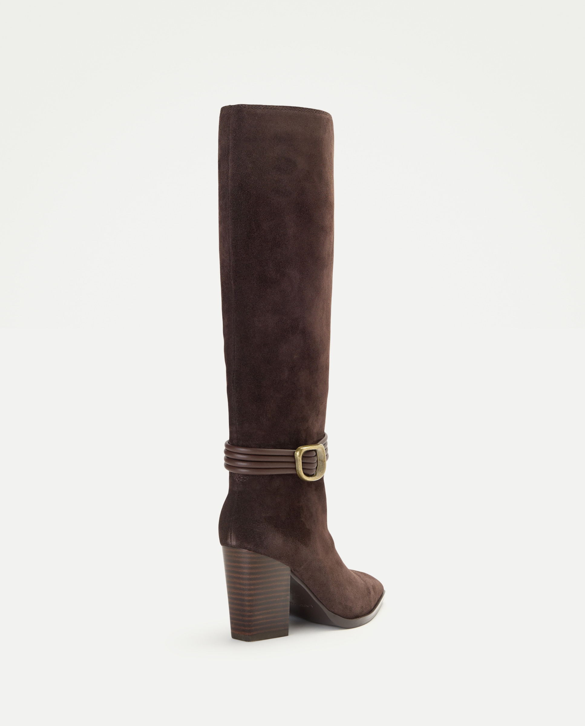 Botas de Salto Tipo Cowboy com Adorno Castanho-3