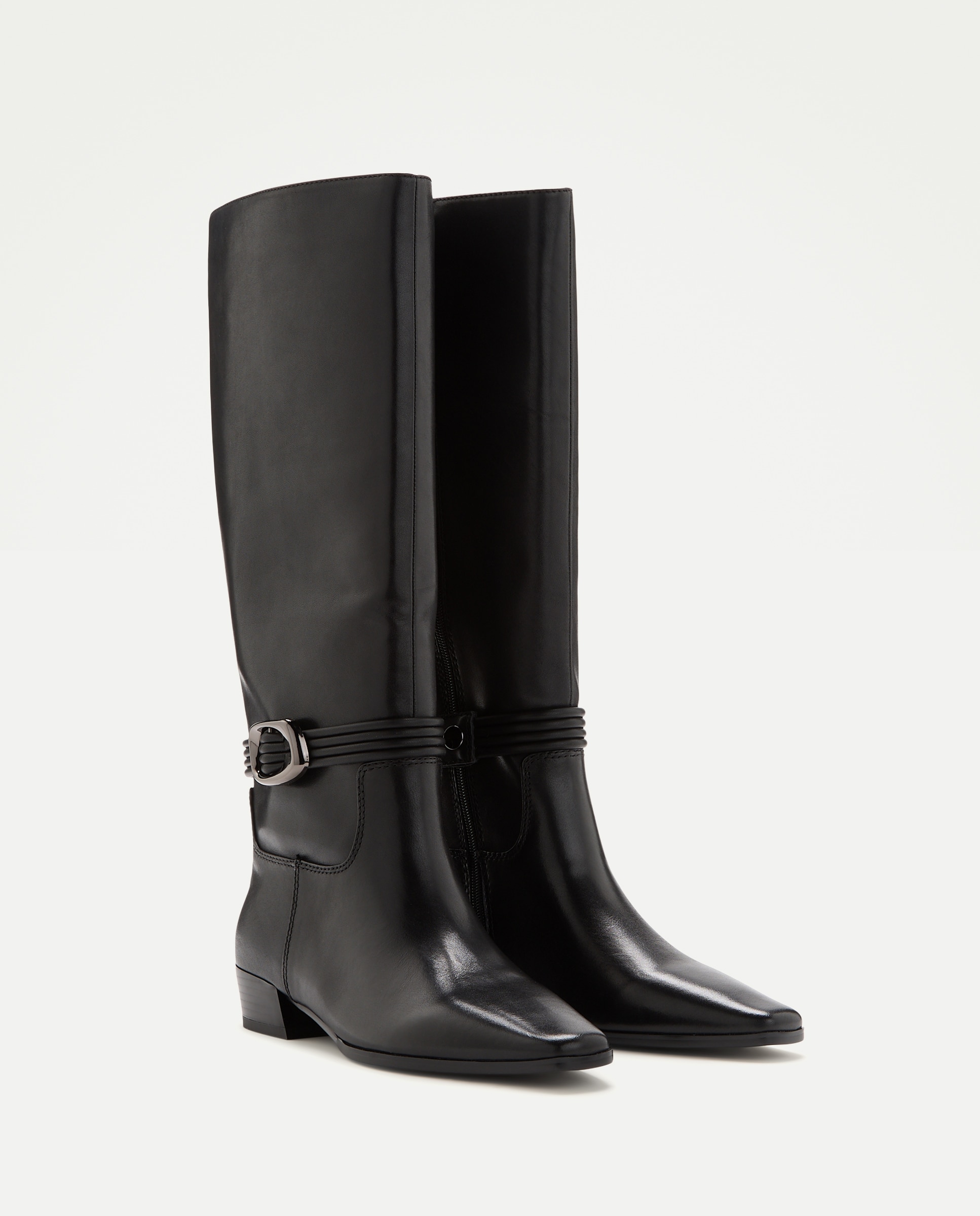 Botas de Salto Tipo Cowboy com Adorno Castanho-2