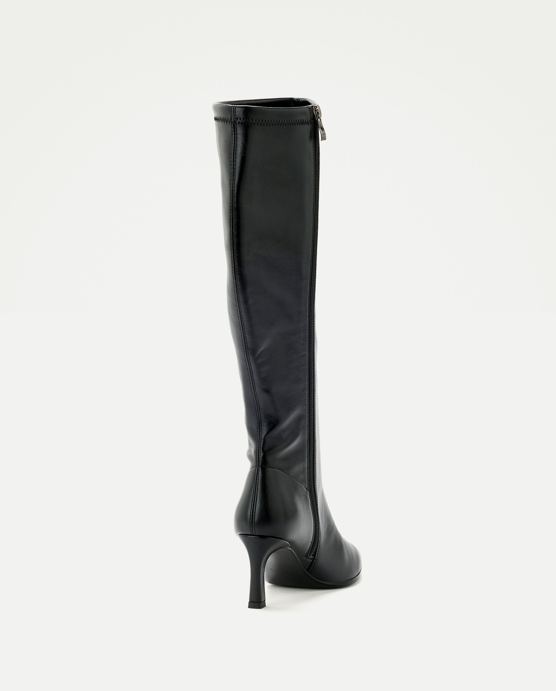 Botas Elásticas Clássicas com Salto Fino Preto-3