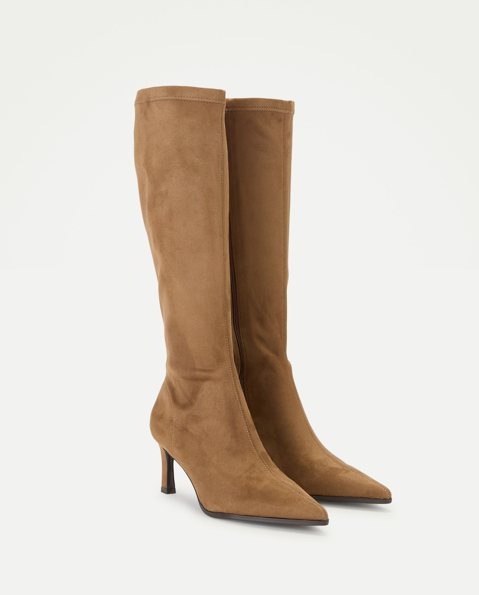 Botas Elásticas Clássicas com Salto Fino 730 Camel-2