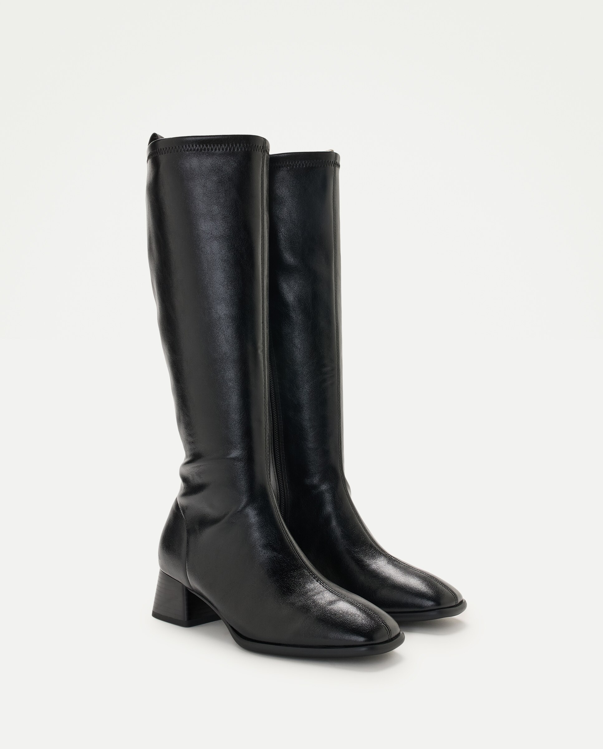 Bota tacón, elástica tacón medio - Latouche - Negro Negro-2