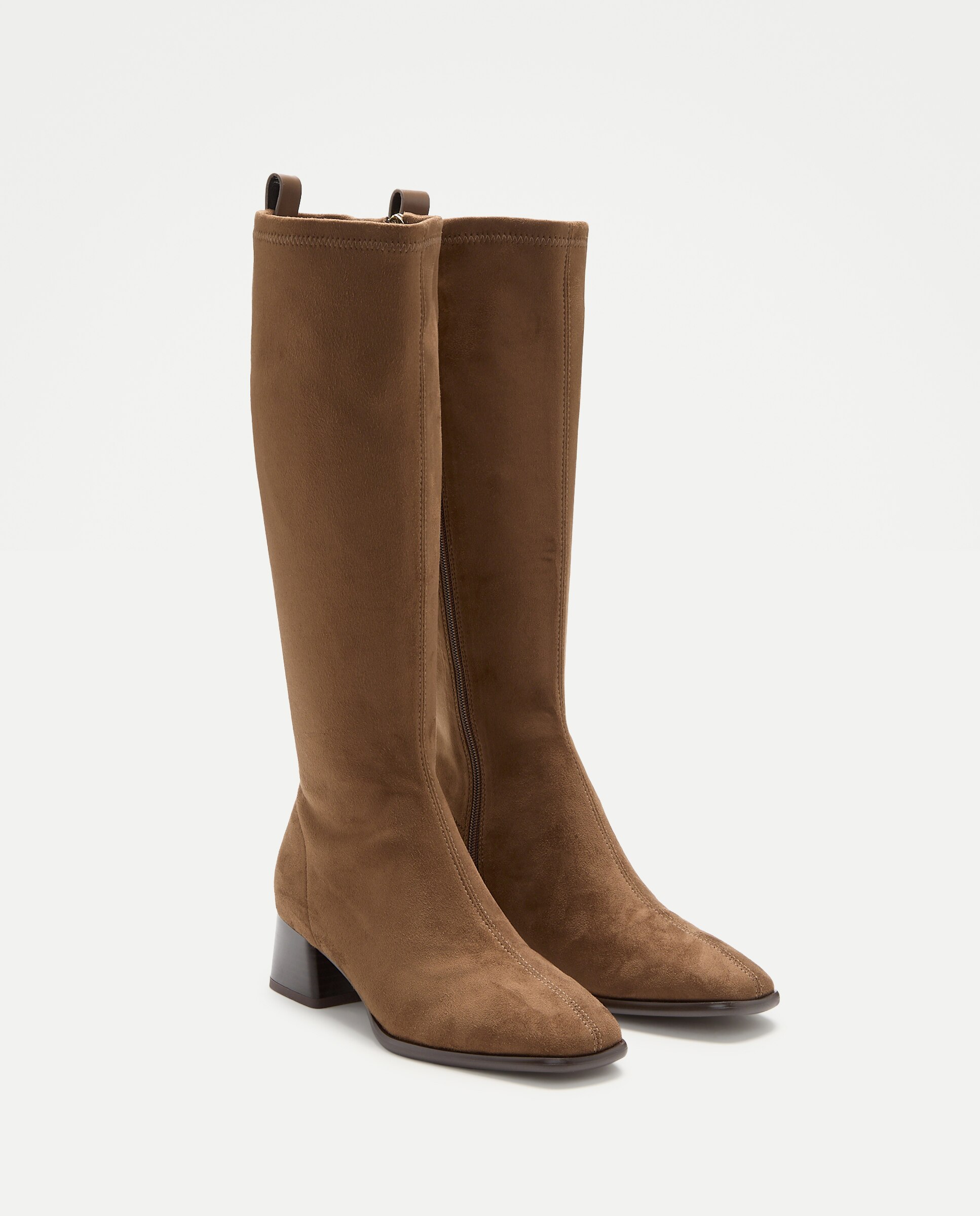 Botas Elásticas com Salto Médio 730 Camel-2