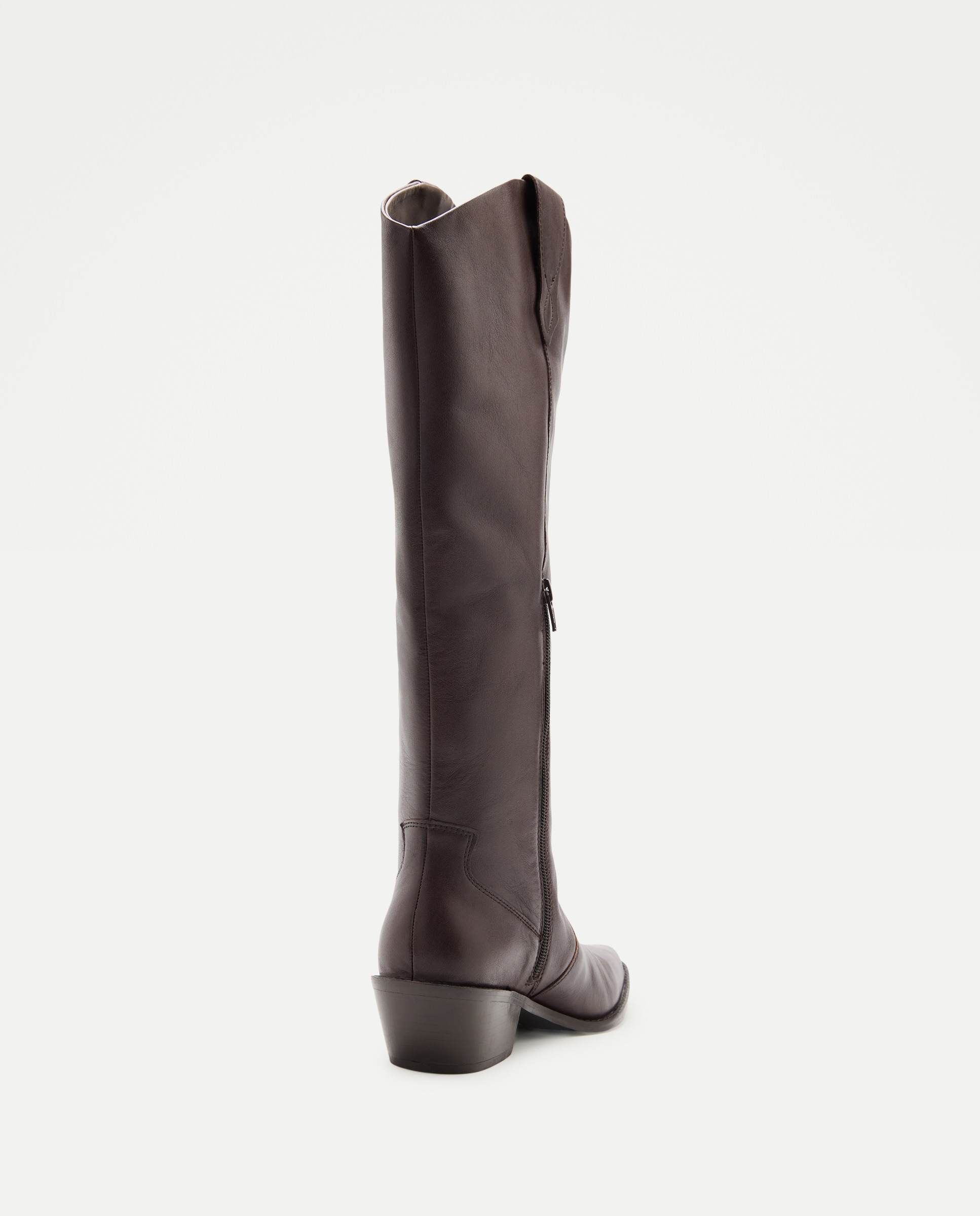 Bota tacón, campera alta piel - Latouche - Marrón Marrón-3