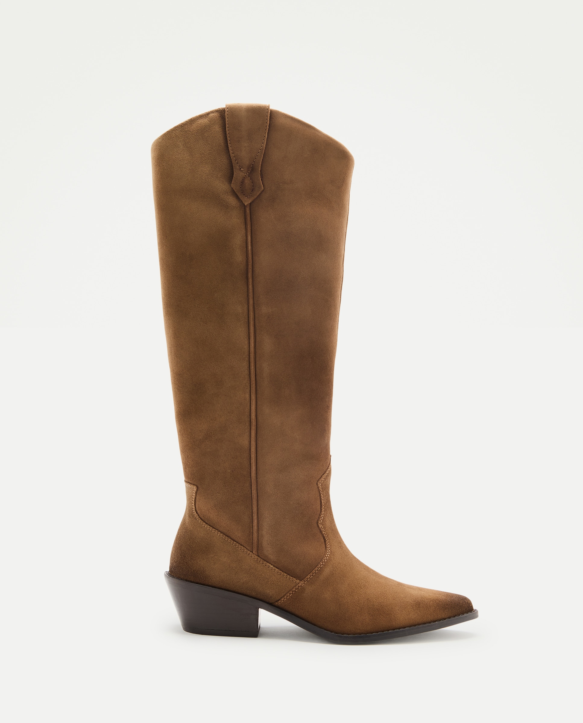 Imagem 0 de Botas Cowboy Altas em Pele com Salto