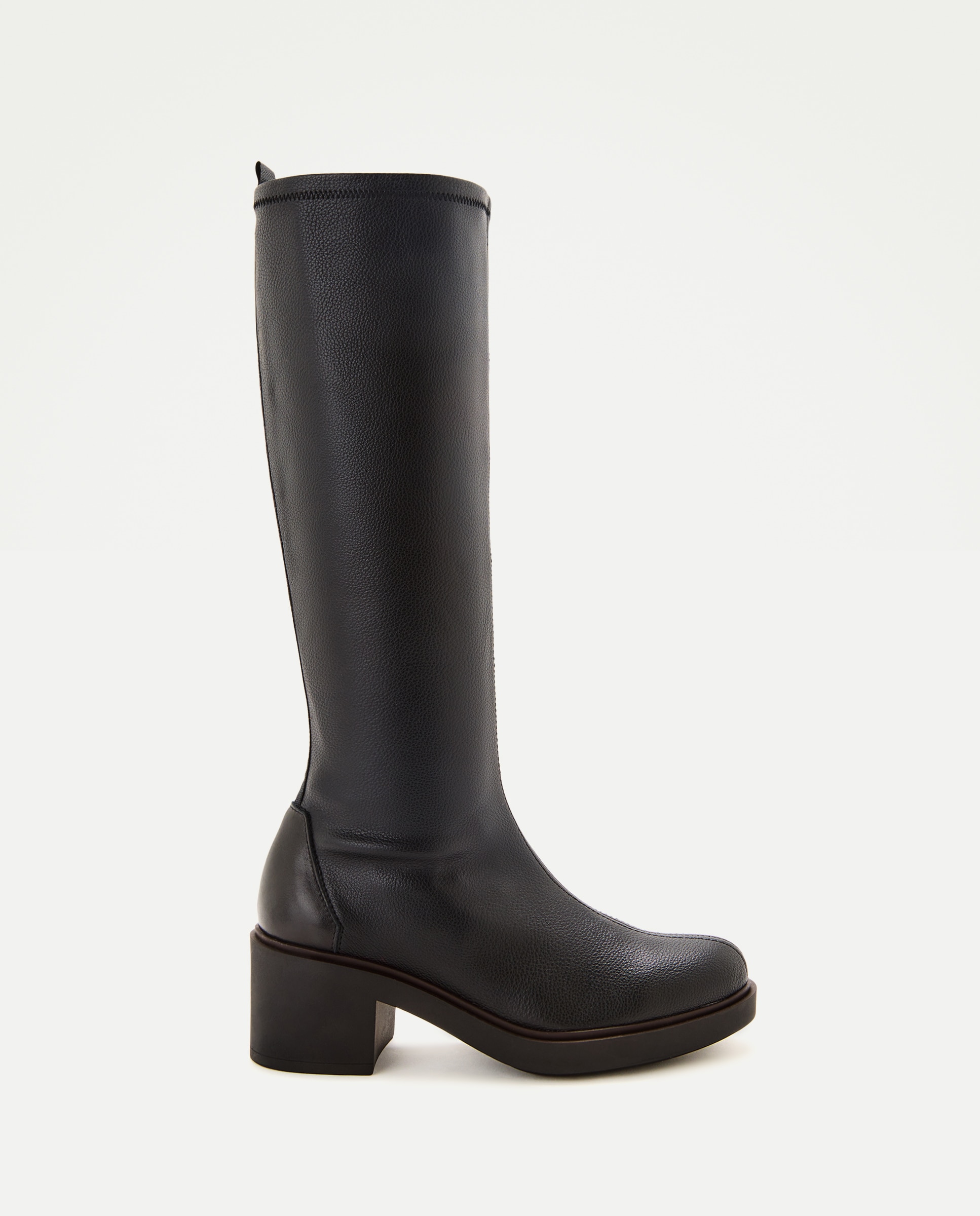 Imagen 0 de Bota tacón cuña de mujer elástico Negro