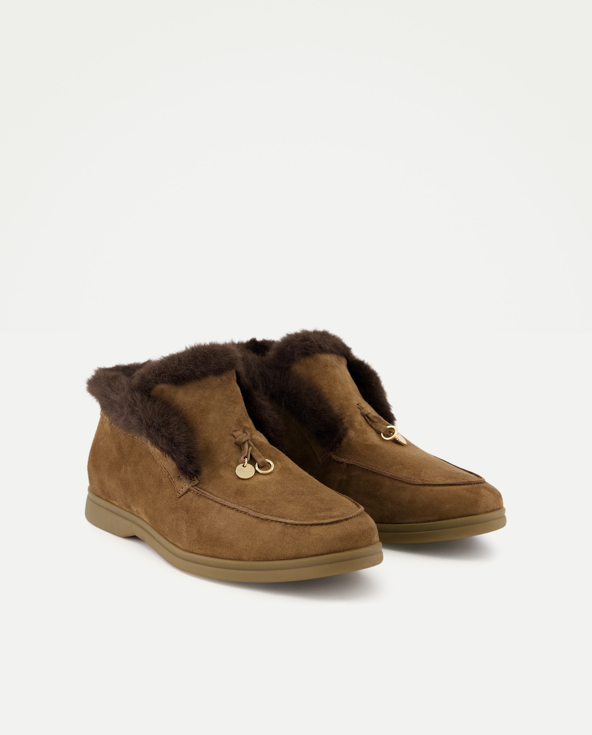 Botins Rasos com Adorno Castanho-2