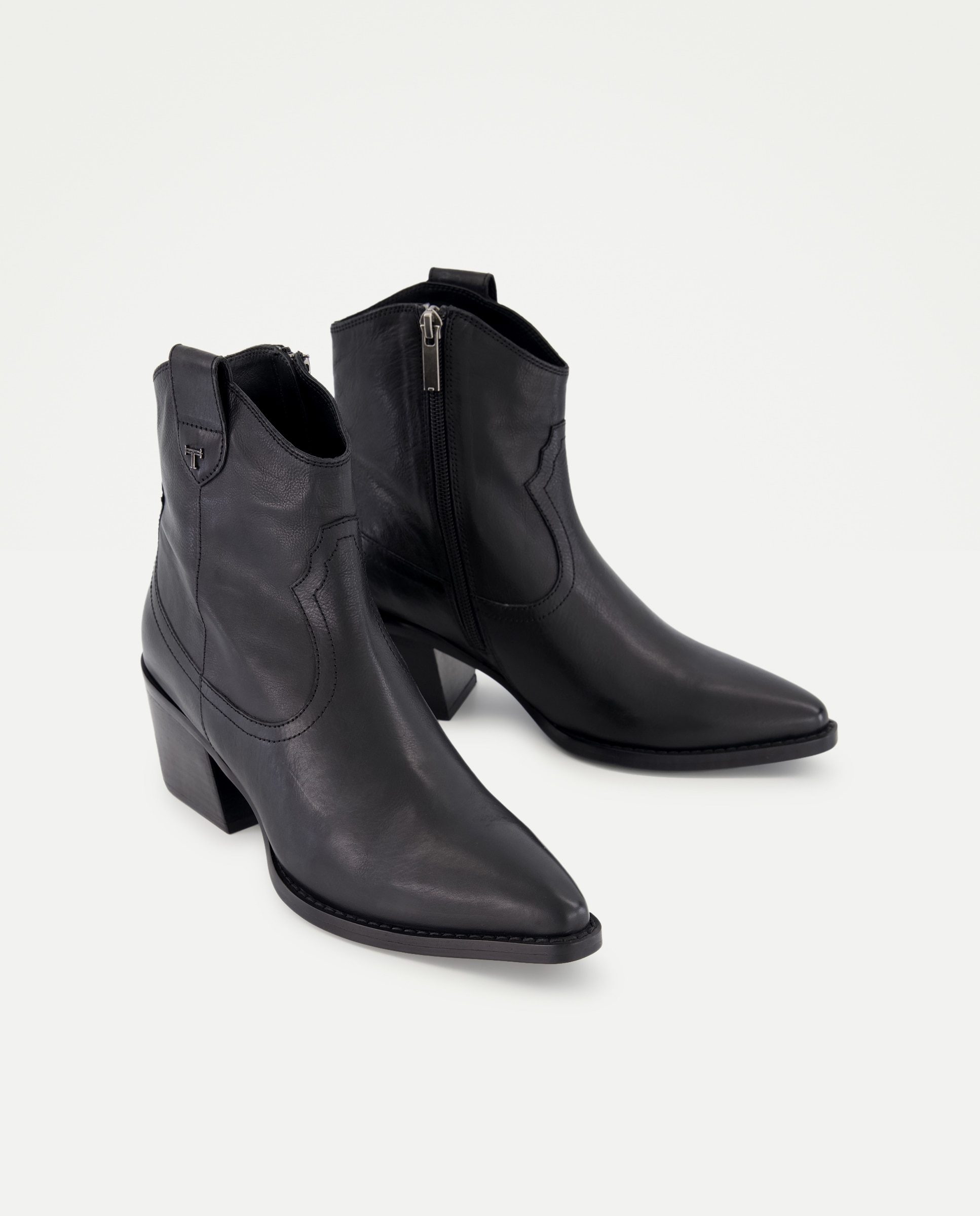 Botines de tacón de mujer estilo campero - Latouche - Negro Negro-2