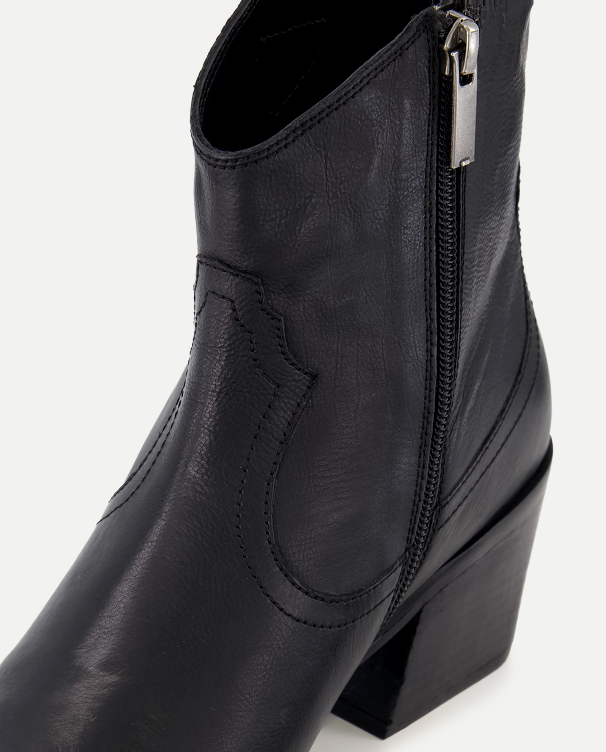 Botines de tacón de mujer estilo campero - Latouche - Negro Negro-5