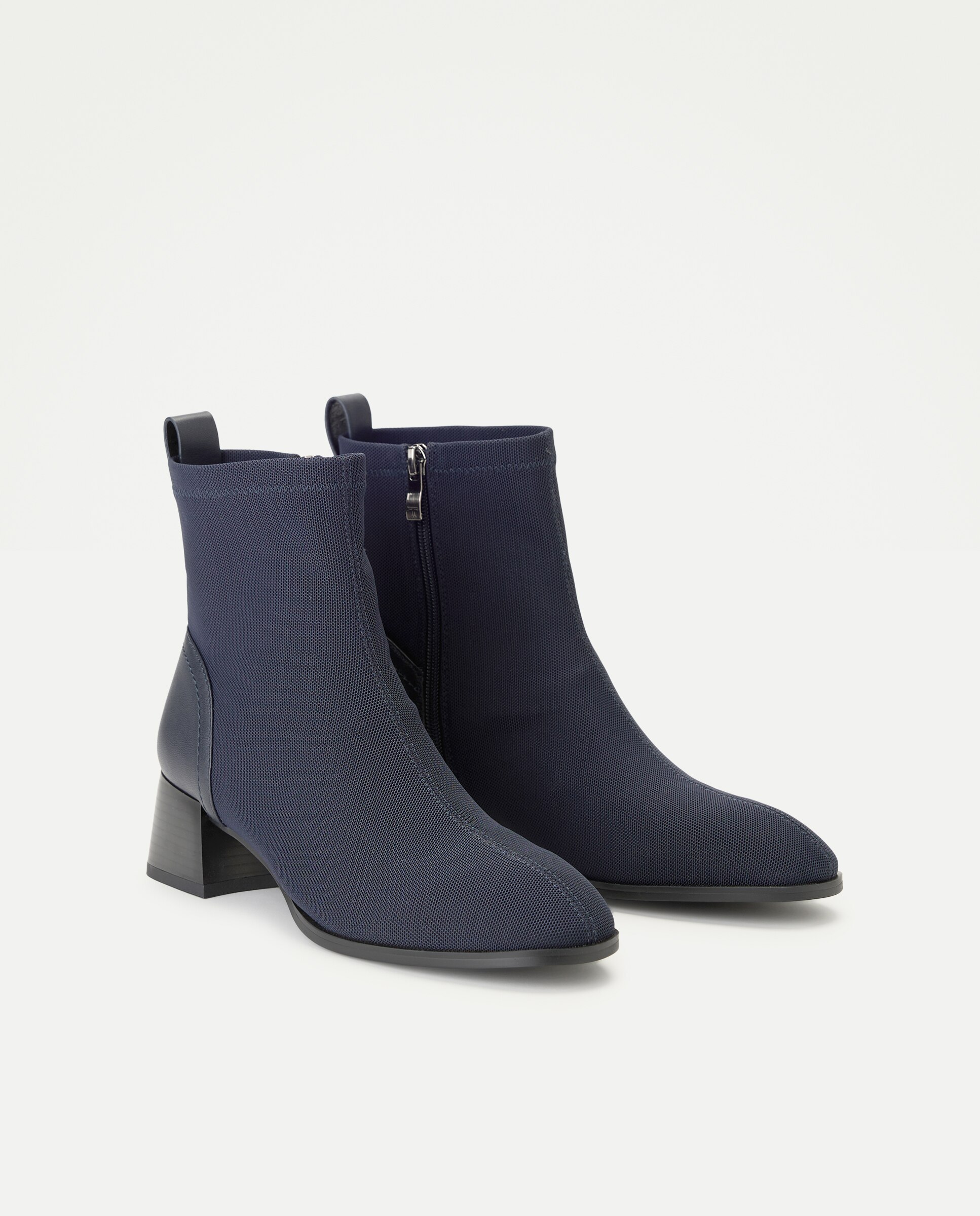 Botins de Tacão com Elástico Atrás 400 Azul-2