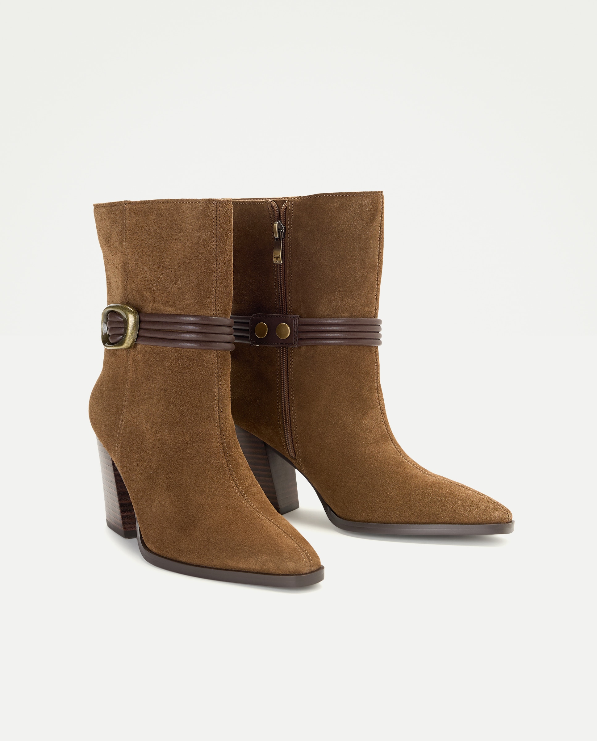 Botas de Salto Tipo Cowboy com Adorno 740 Tabaco-2