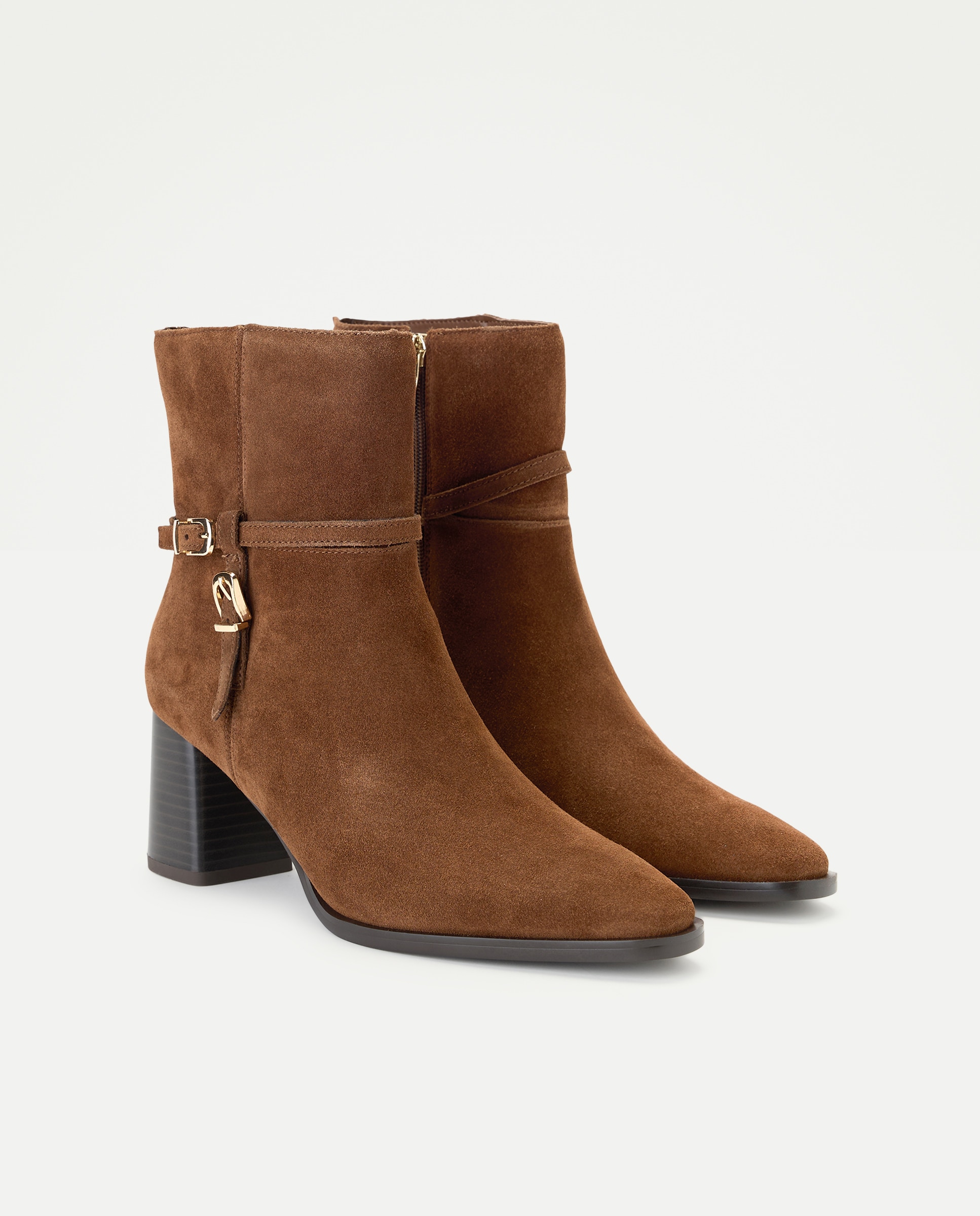Botins de Salto com Fivela 730 Camel-2