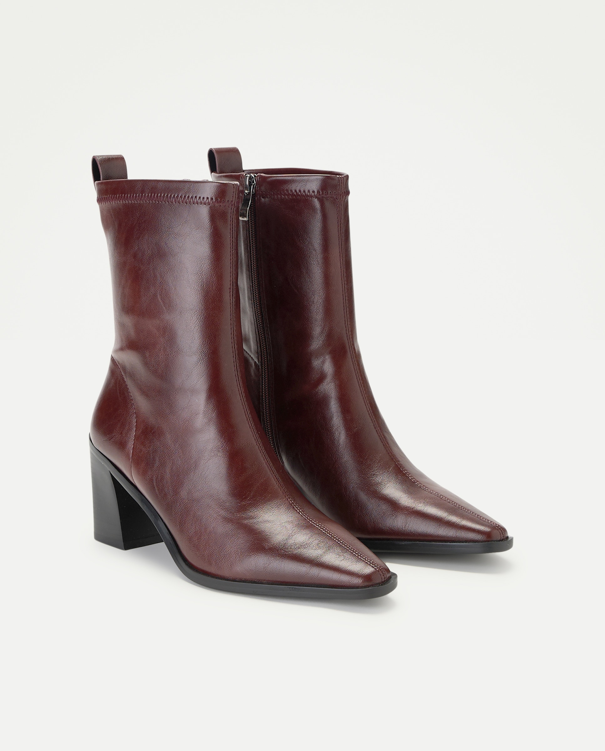 Botins Elásticos de Salto Tipo Cowboy Essential Bordeaux-2