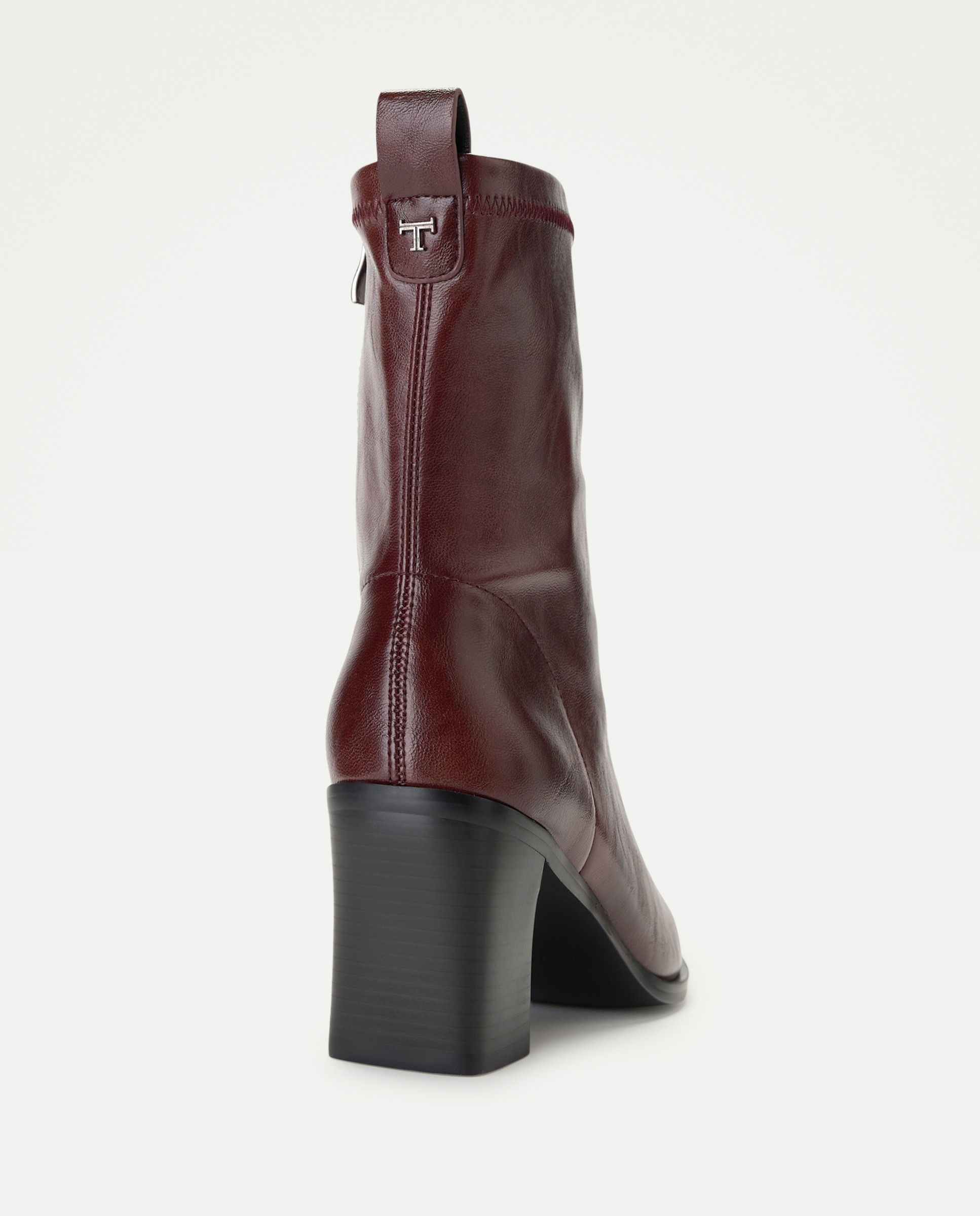 Botins Elásticos de Salto Tipo Cowboy Essential Bordeaux-3
