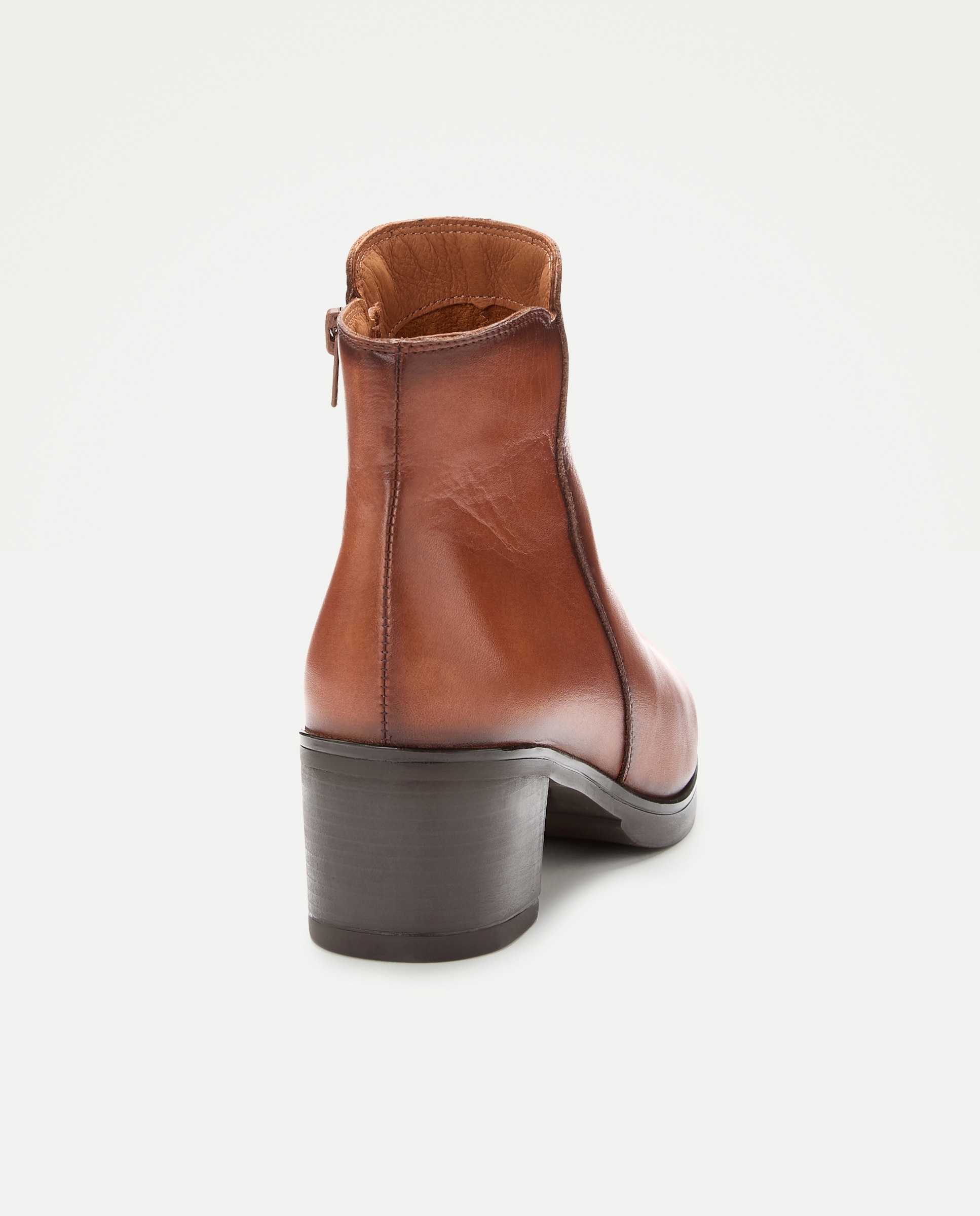 Botins de Salto Lisos Essenciais em Pele Bovina 730 Camel-3