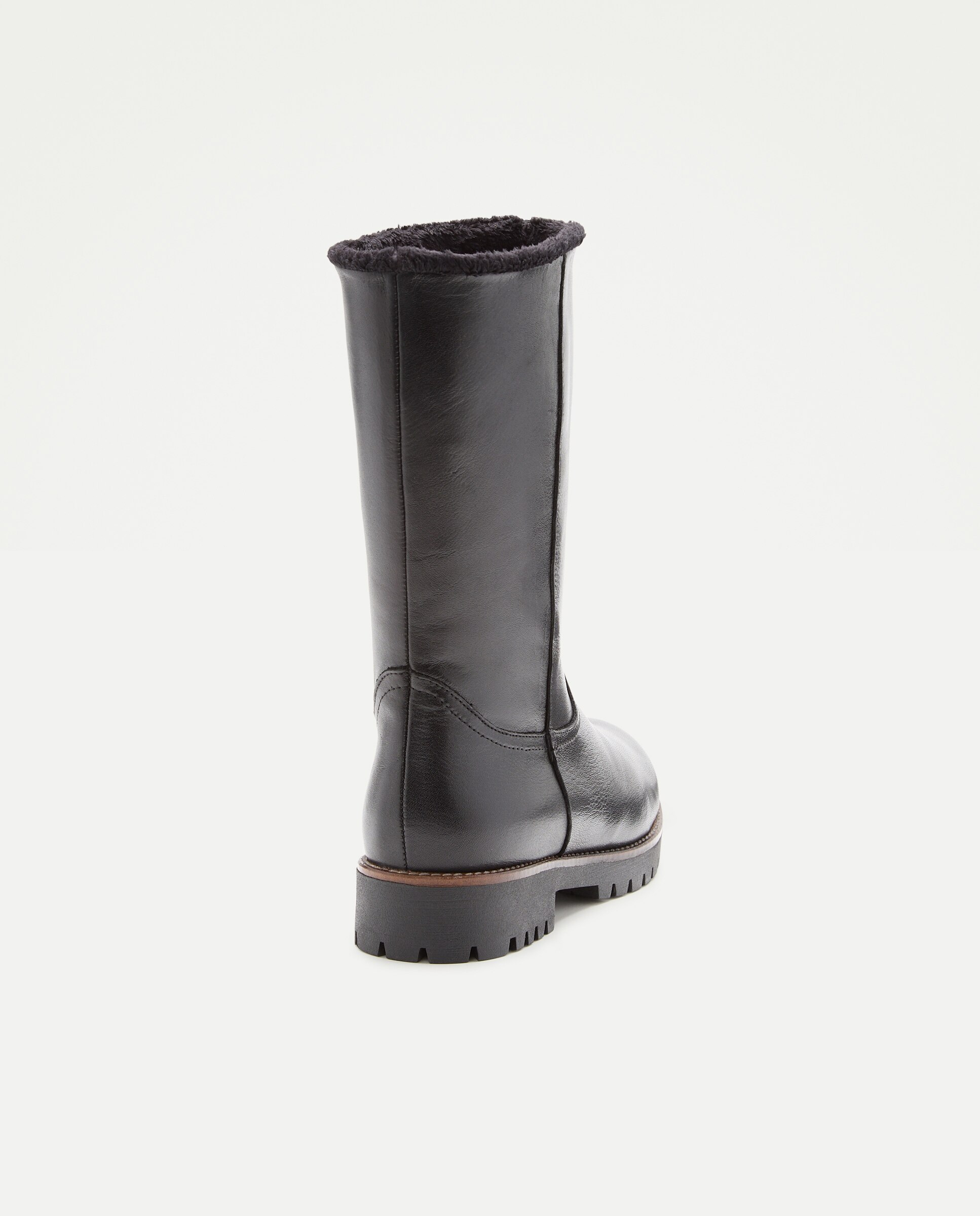 Botins de Salto com Pelo Preto-3