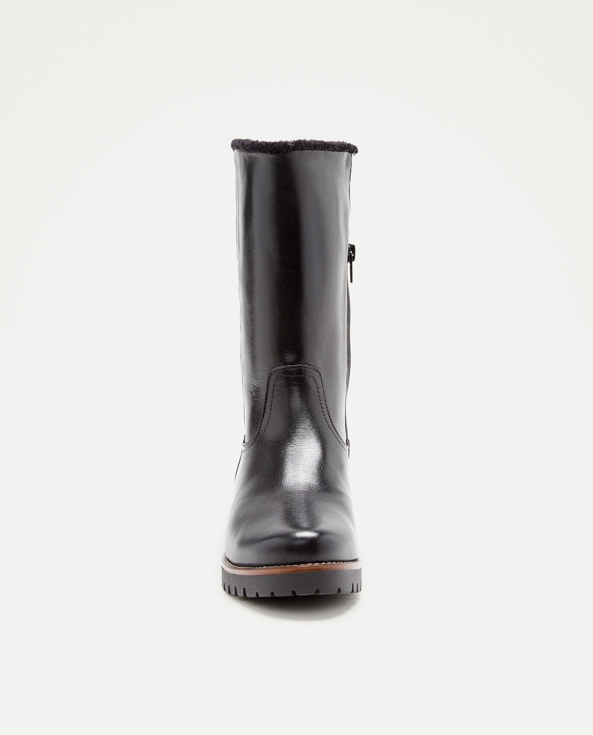 Botins de Salto com Pelo Preto-4