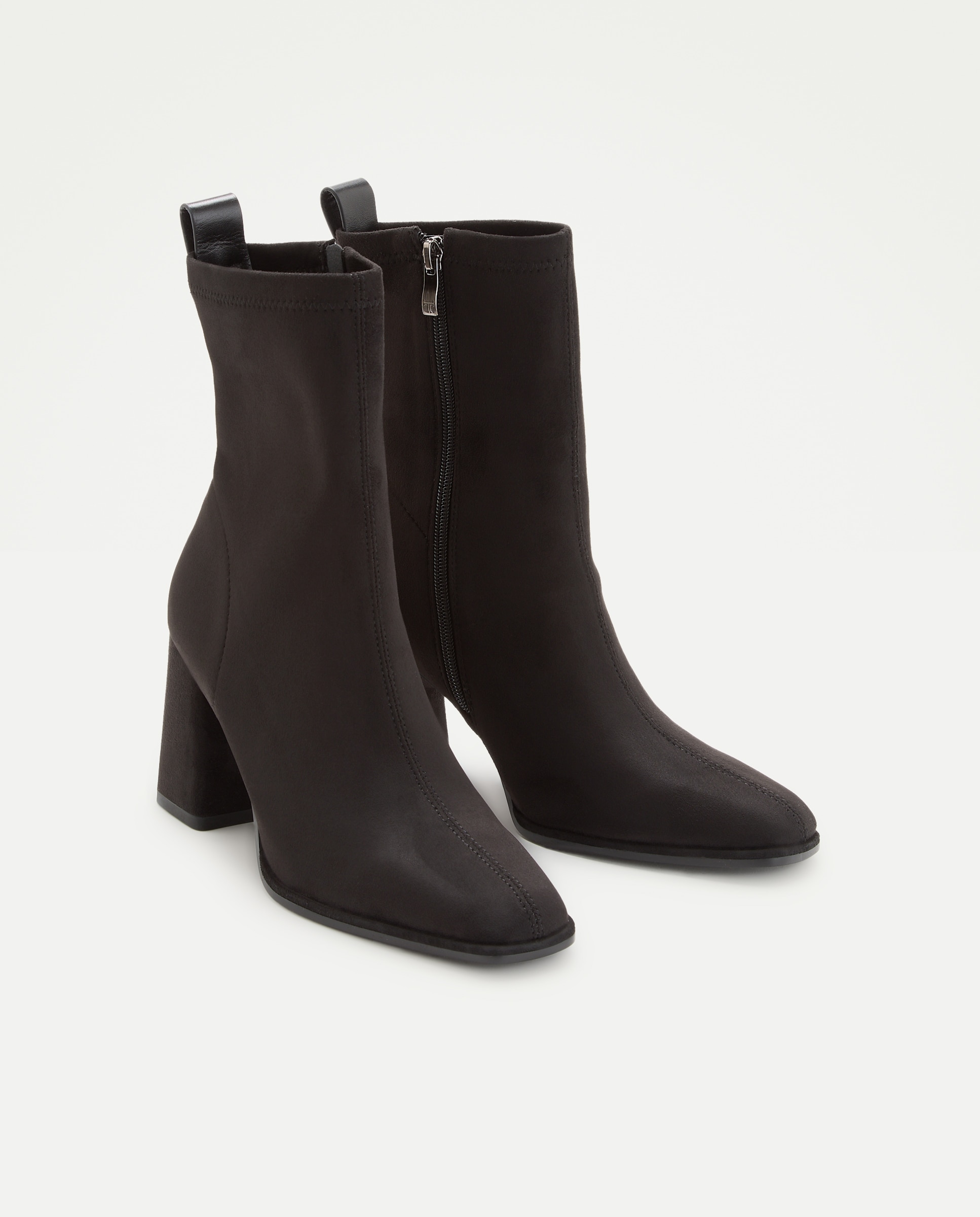 Botins de Salto Elásticos com Salto Alto Preto-2